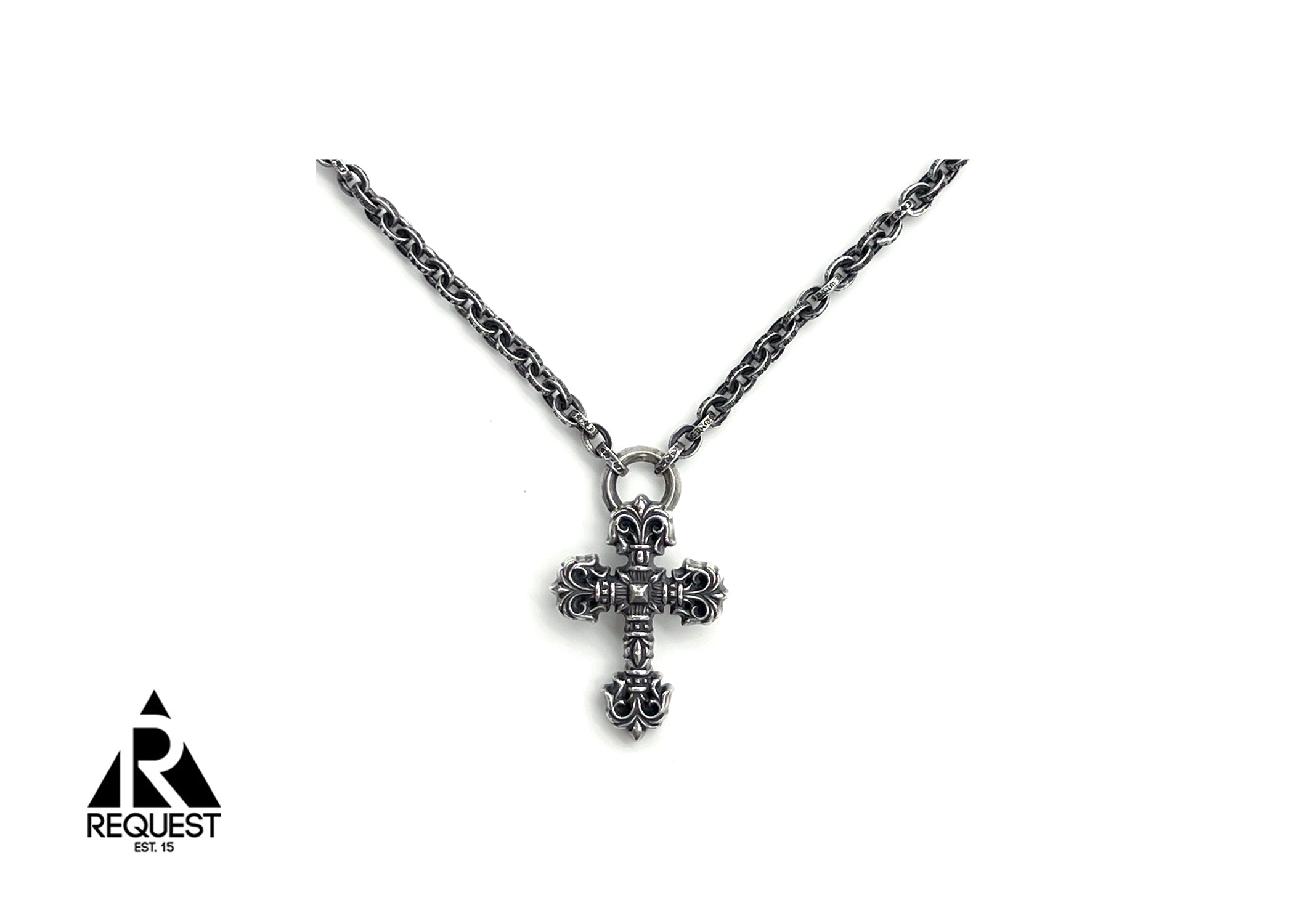 Chrome Hearts, Paper Chain With Filigree Cross Pendant "Silver"