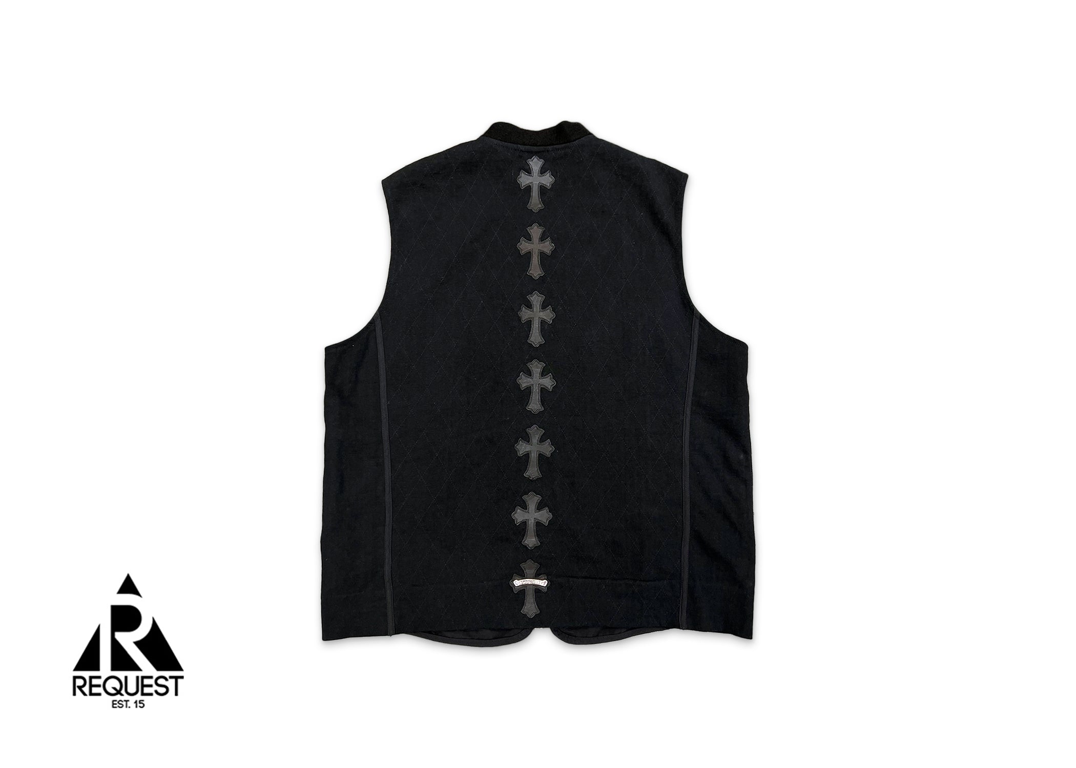 Chrome Hearts, Leather Cross Patch Nylon Papa Vest "Black"