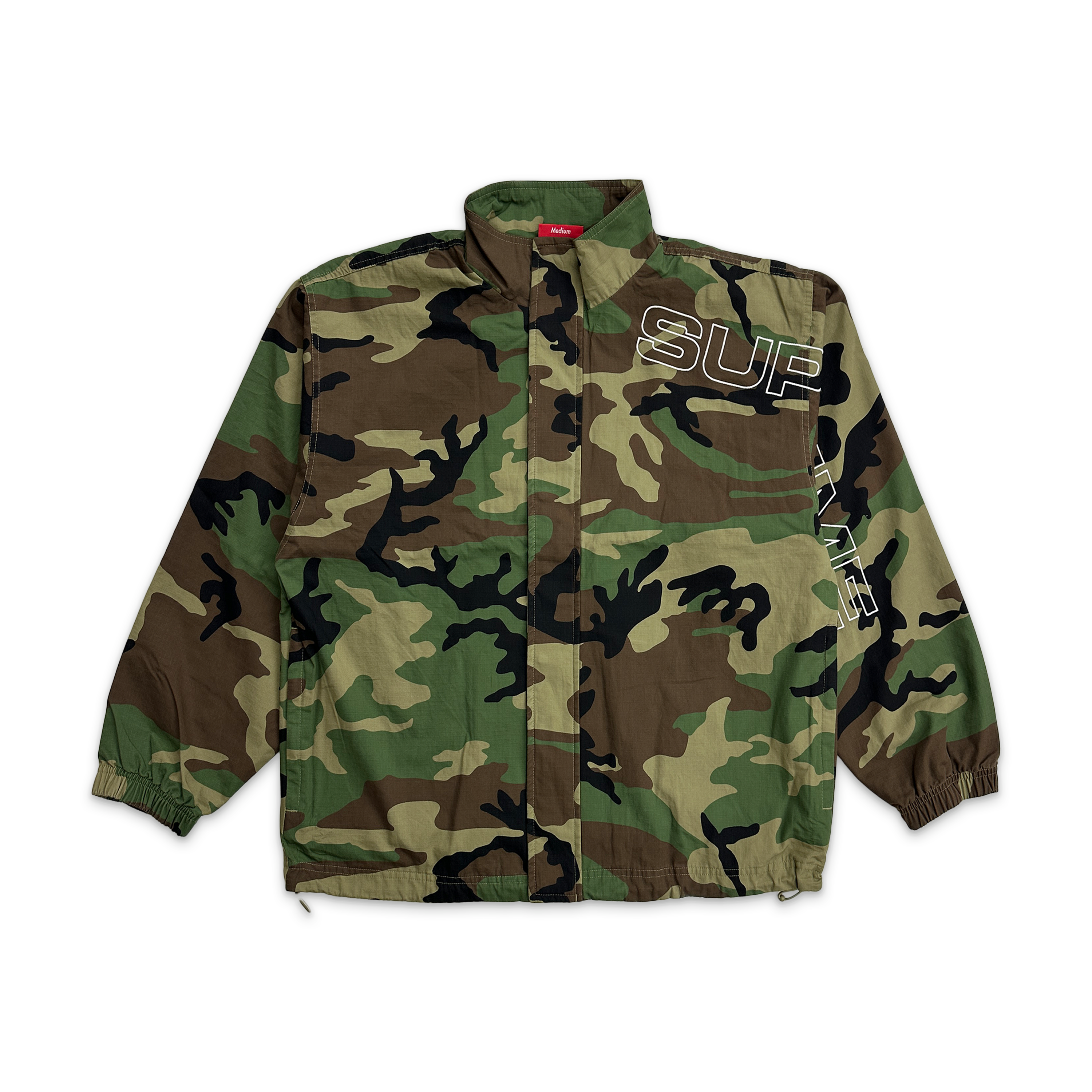 Supreme, Spellout Ripstop Track Jacket FW25 "Woodland Camo"