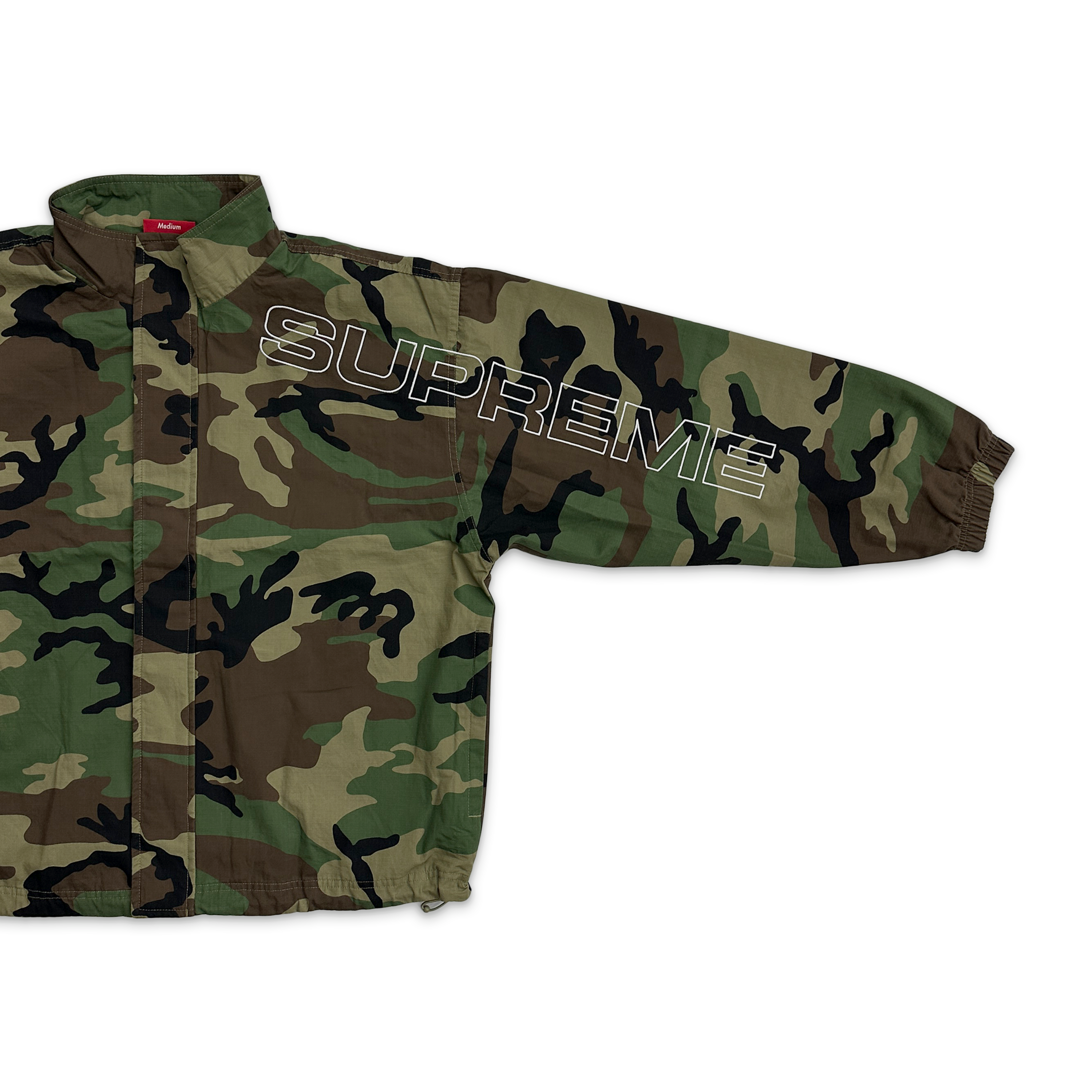 Supreme, Spellout Ripstop Track Jacket FW25 "Woodland Camo"