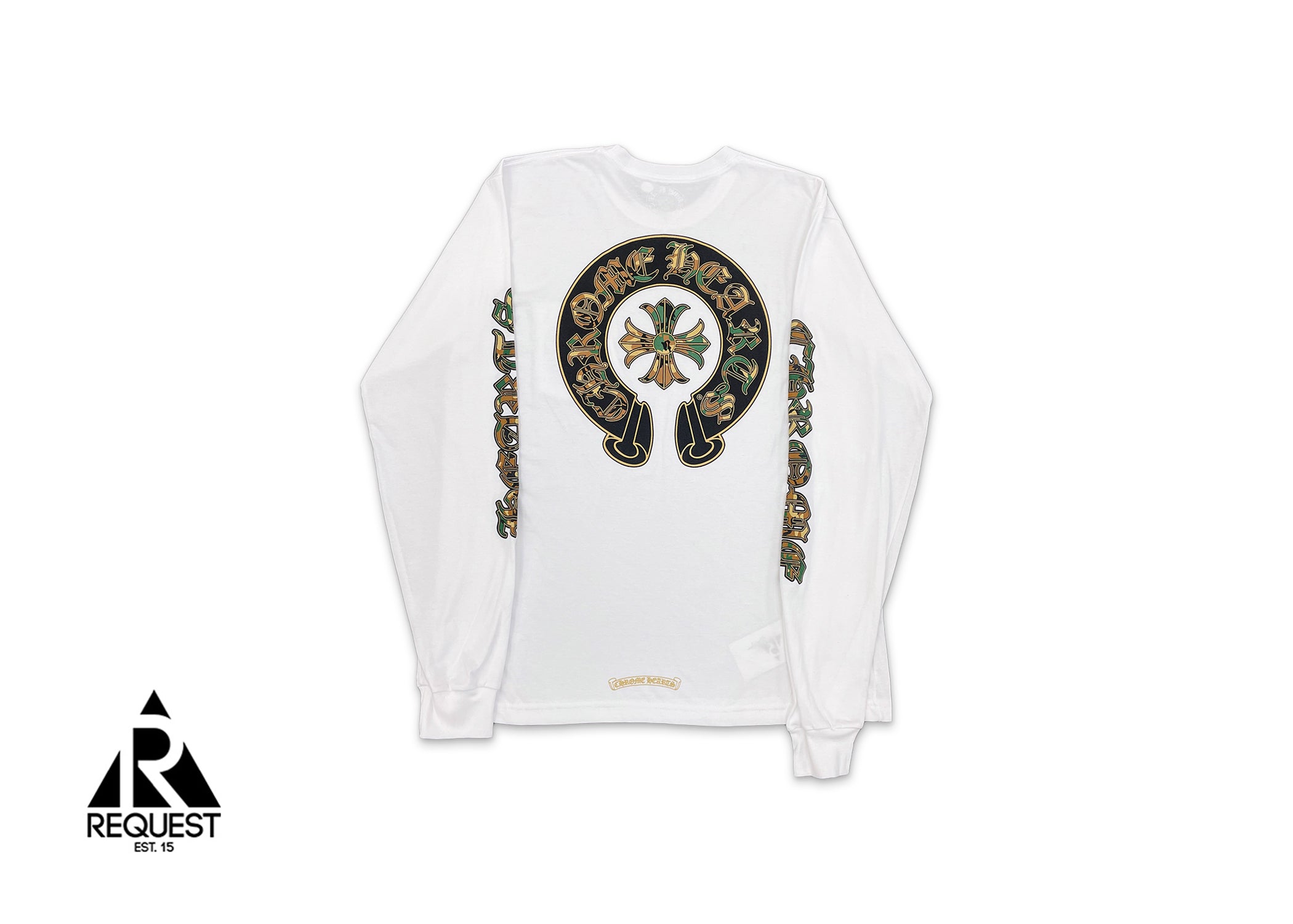 Chrome Hearts, Camo Horseshoe Logo L/S Tee "White"
