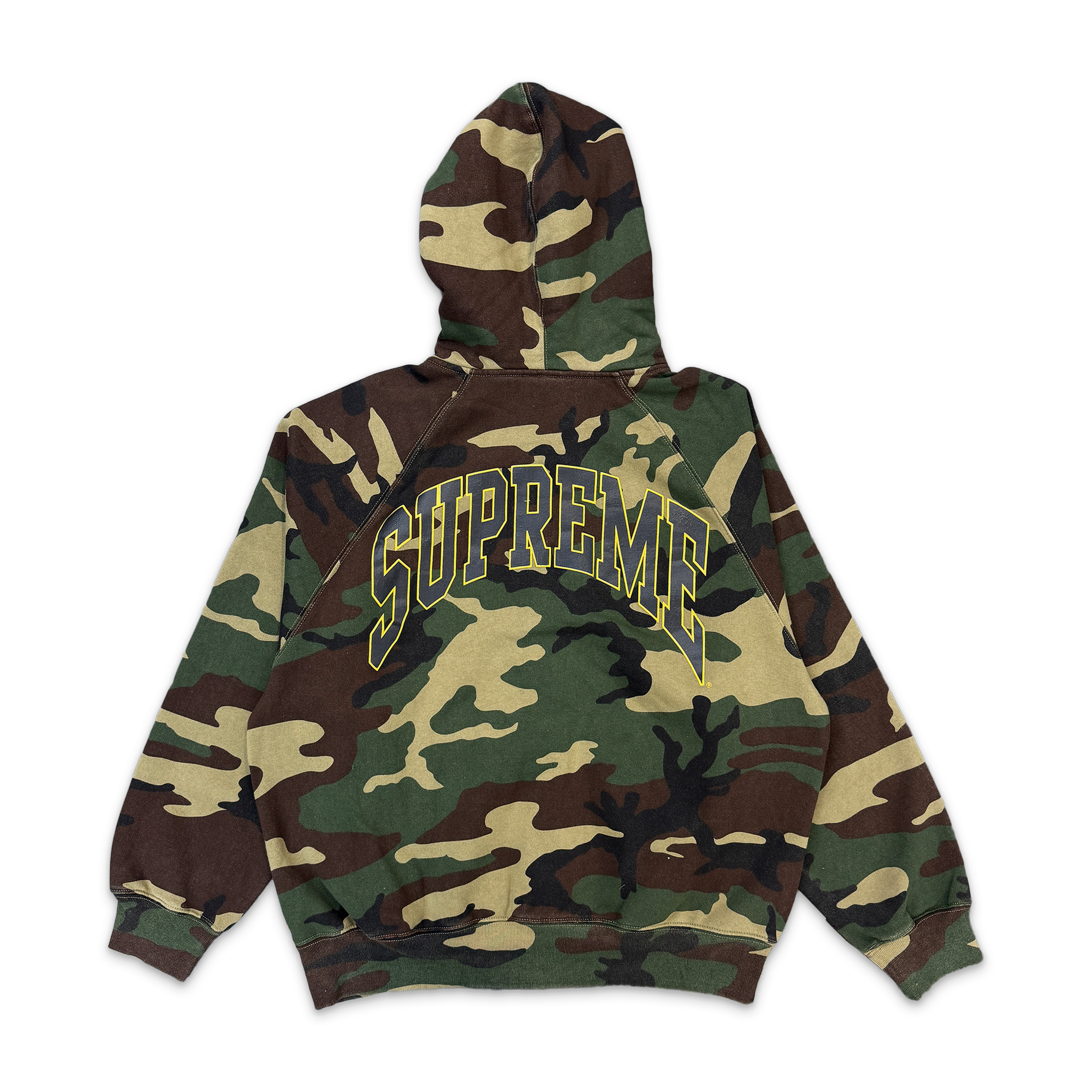 Supreme, Cracked Raglan Zip Up Hoodie "Woodland Camo" (SS26)