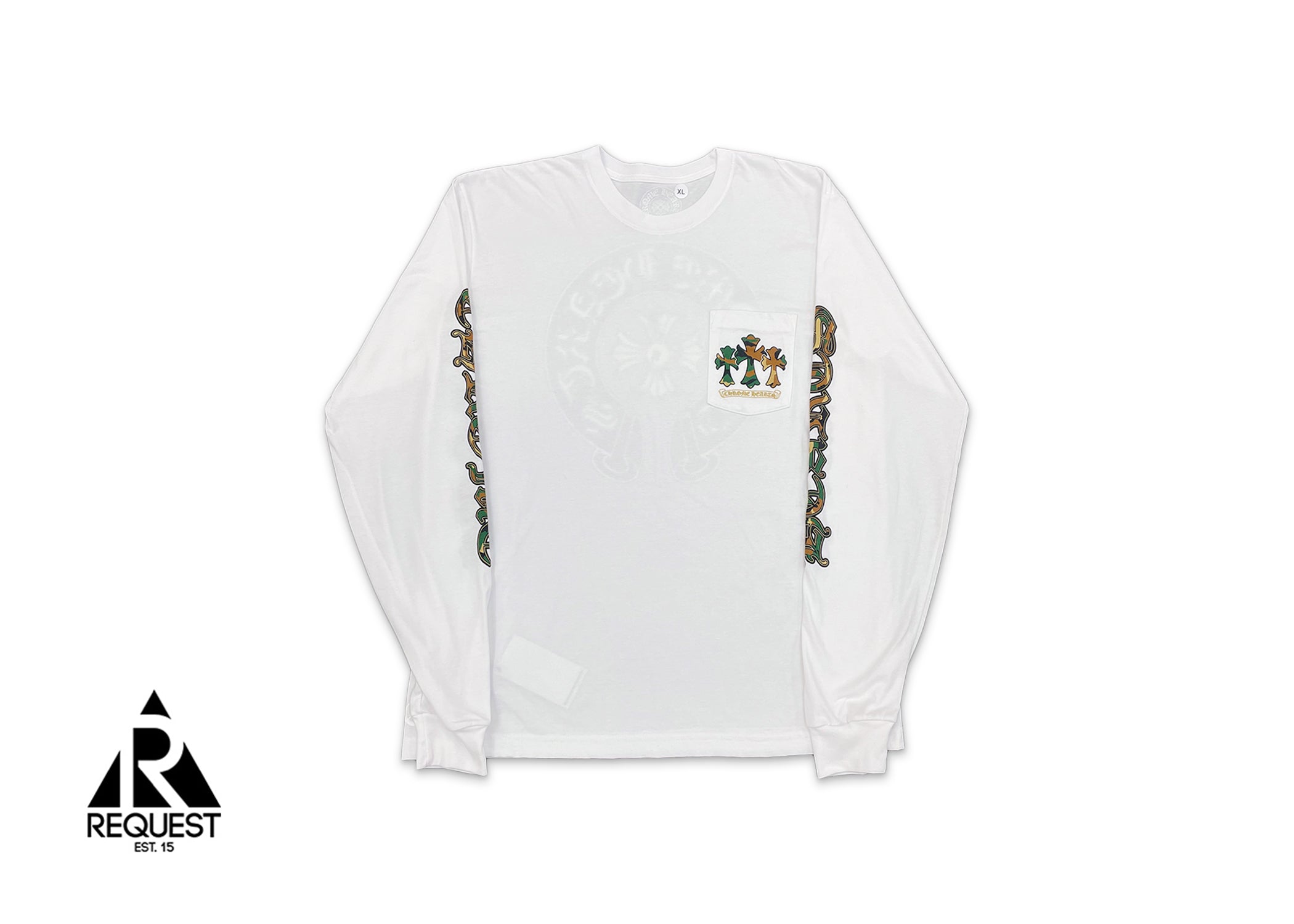 Chrome Hearts, Camo Horseshoe Logo L/S Tee "White"