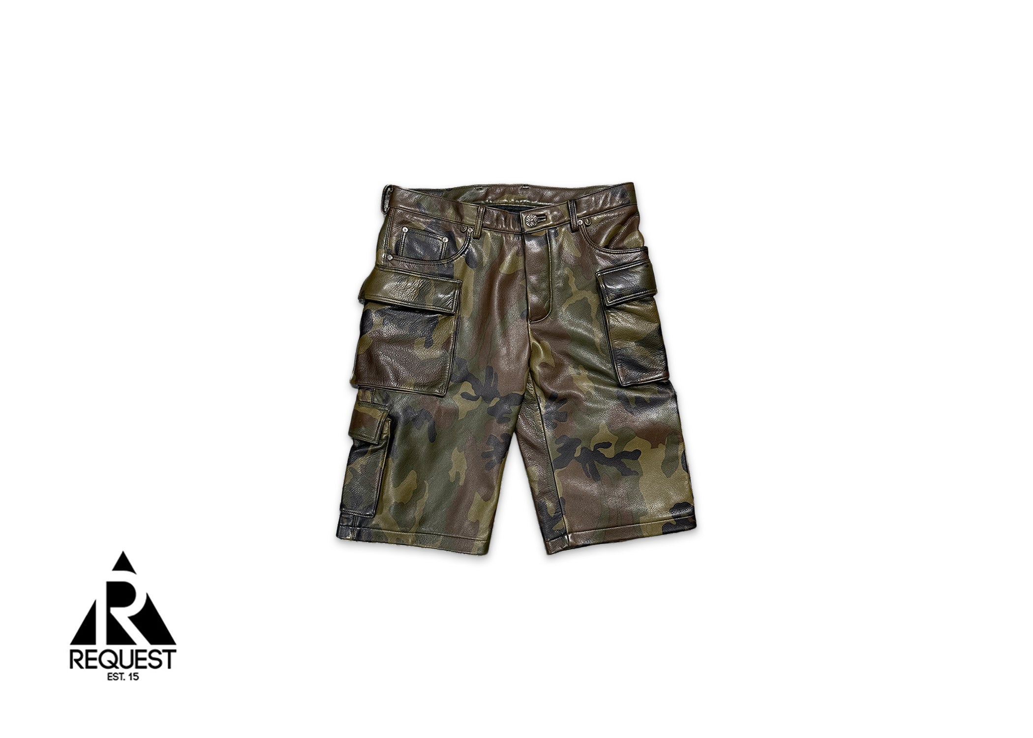 Chrome Hearts, Leather Cargo Shorts "Camouflage"