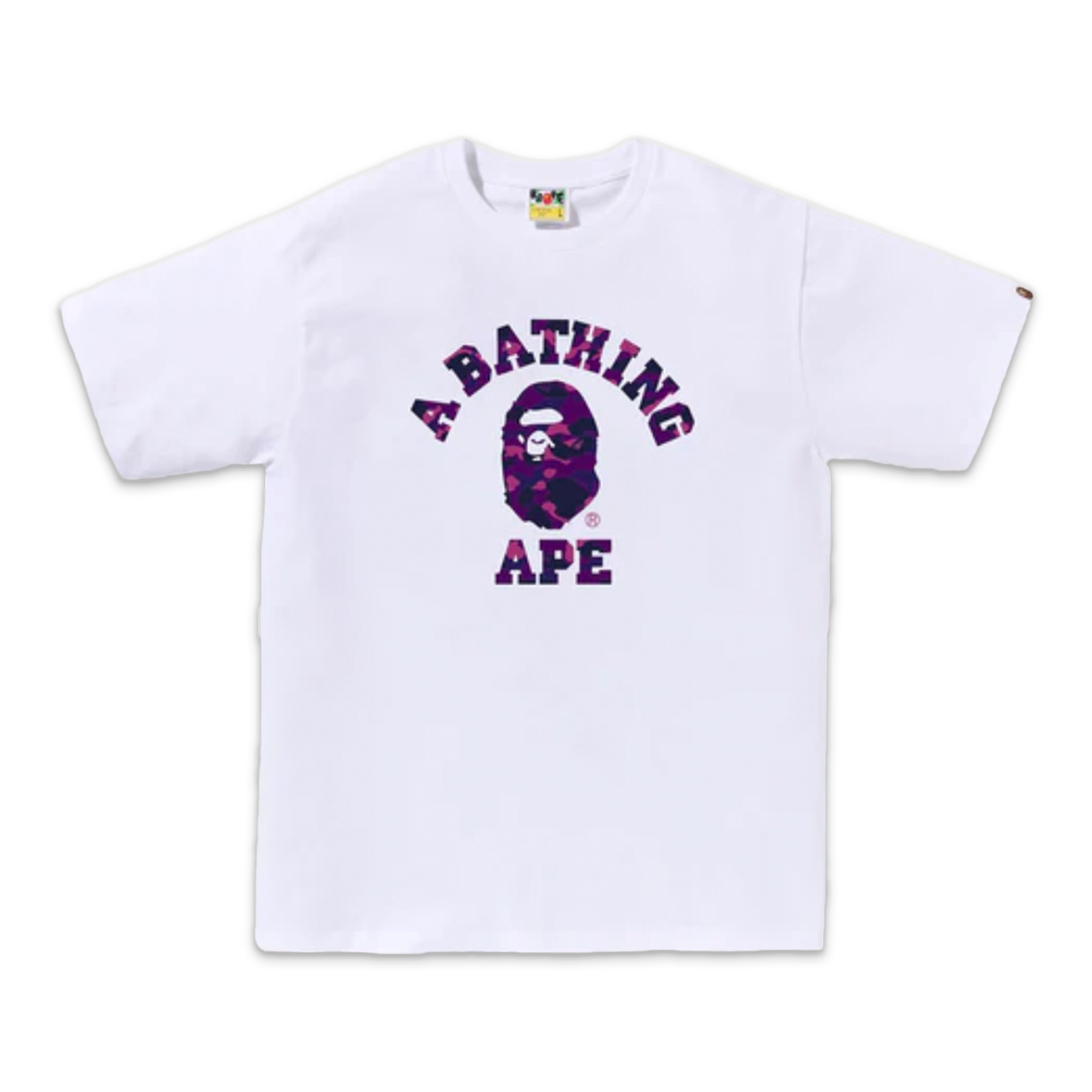 A Bathing Ape (BAPE), BAPE Color Camo College Tee (SS24) “White/Purple”