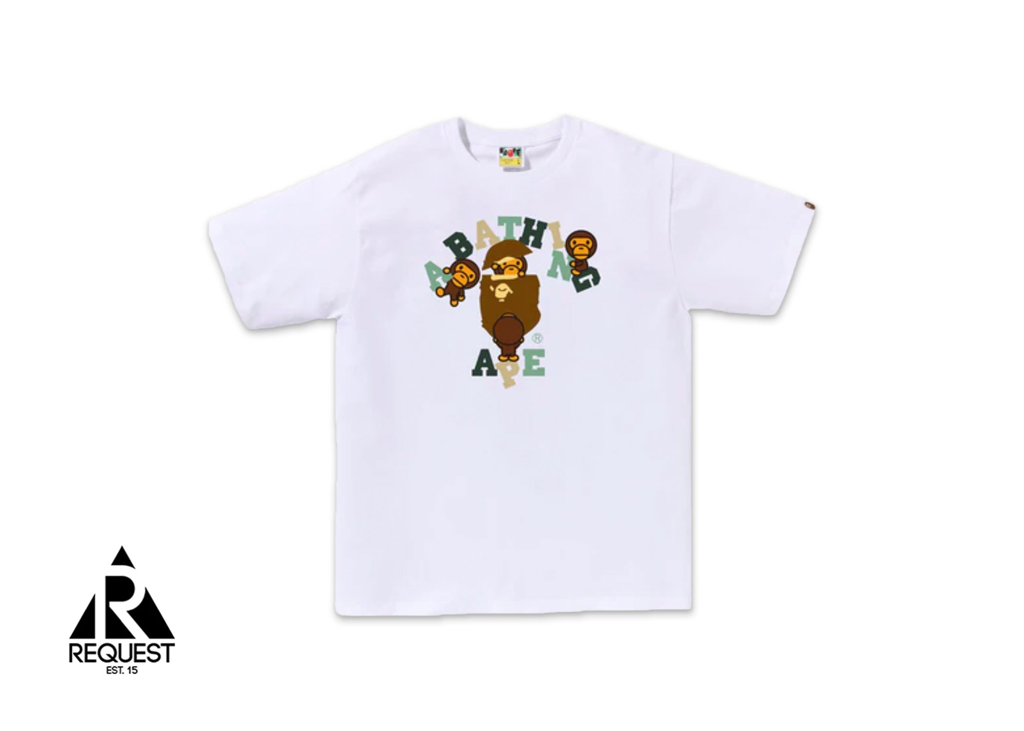 A Bathing Ape Colors College Milo Tee "White"