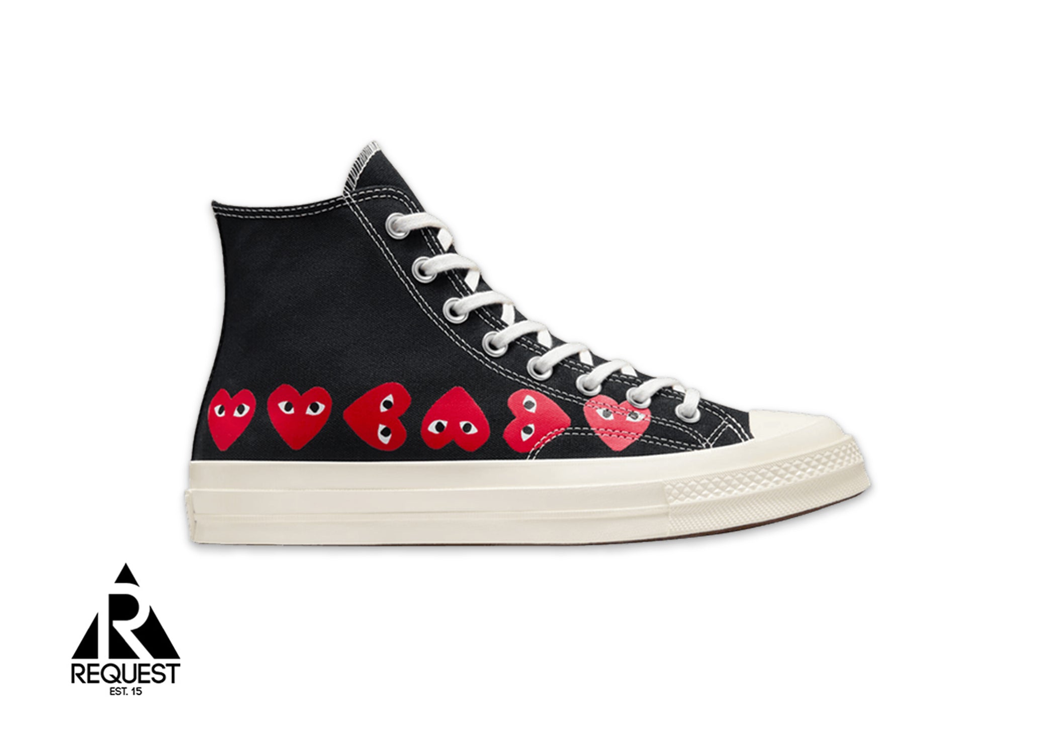 Converse CDG Chuck Taylor High “Black Multi Heart”