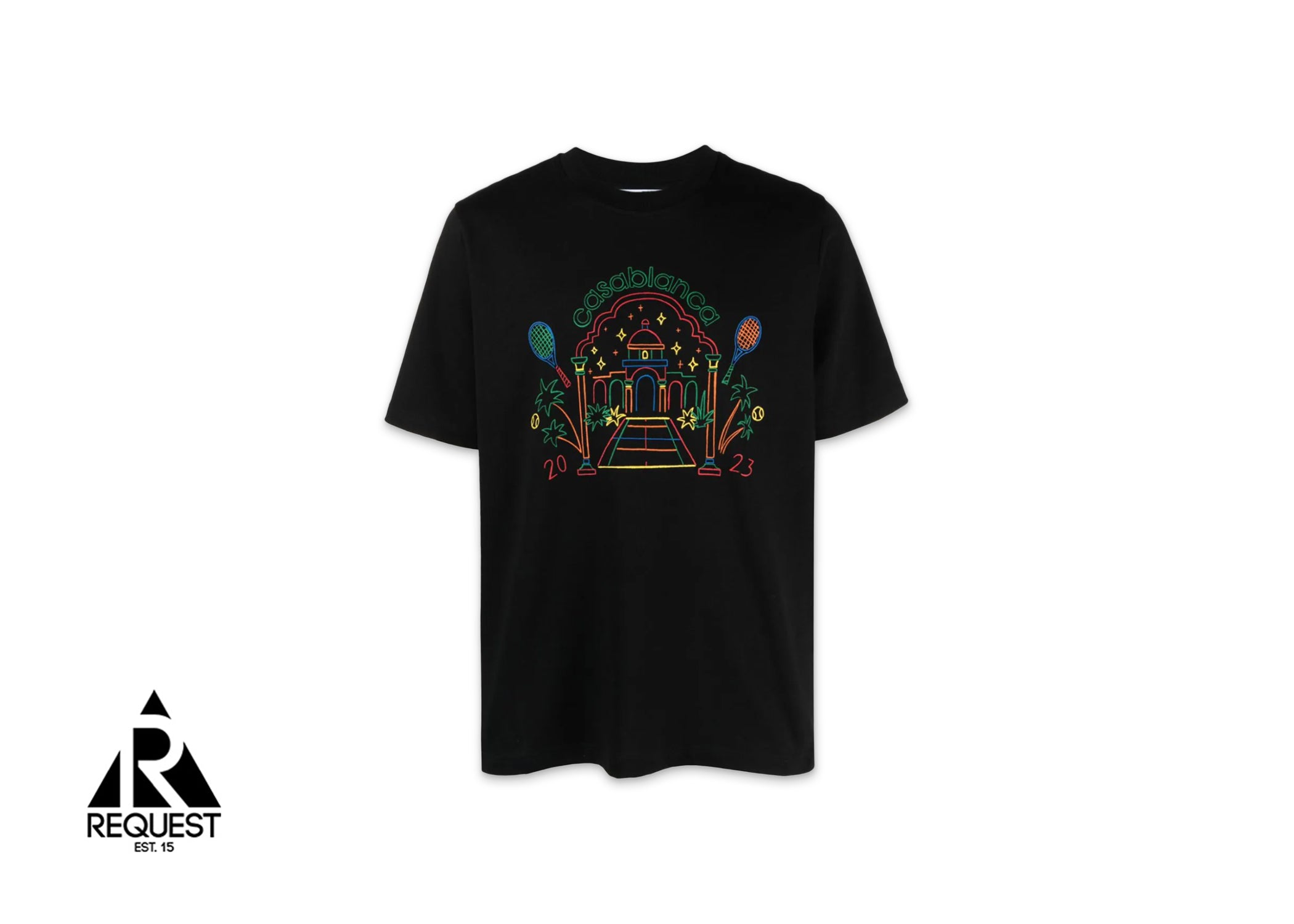 Casablanca Rainbow Crayon Temple Printed Tee "Black"