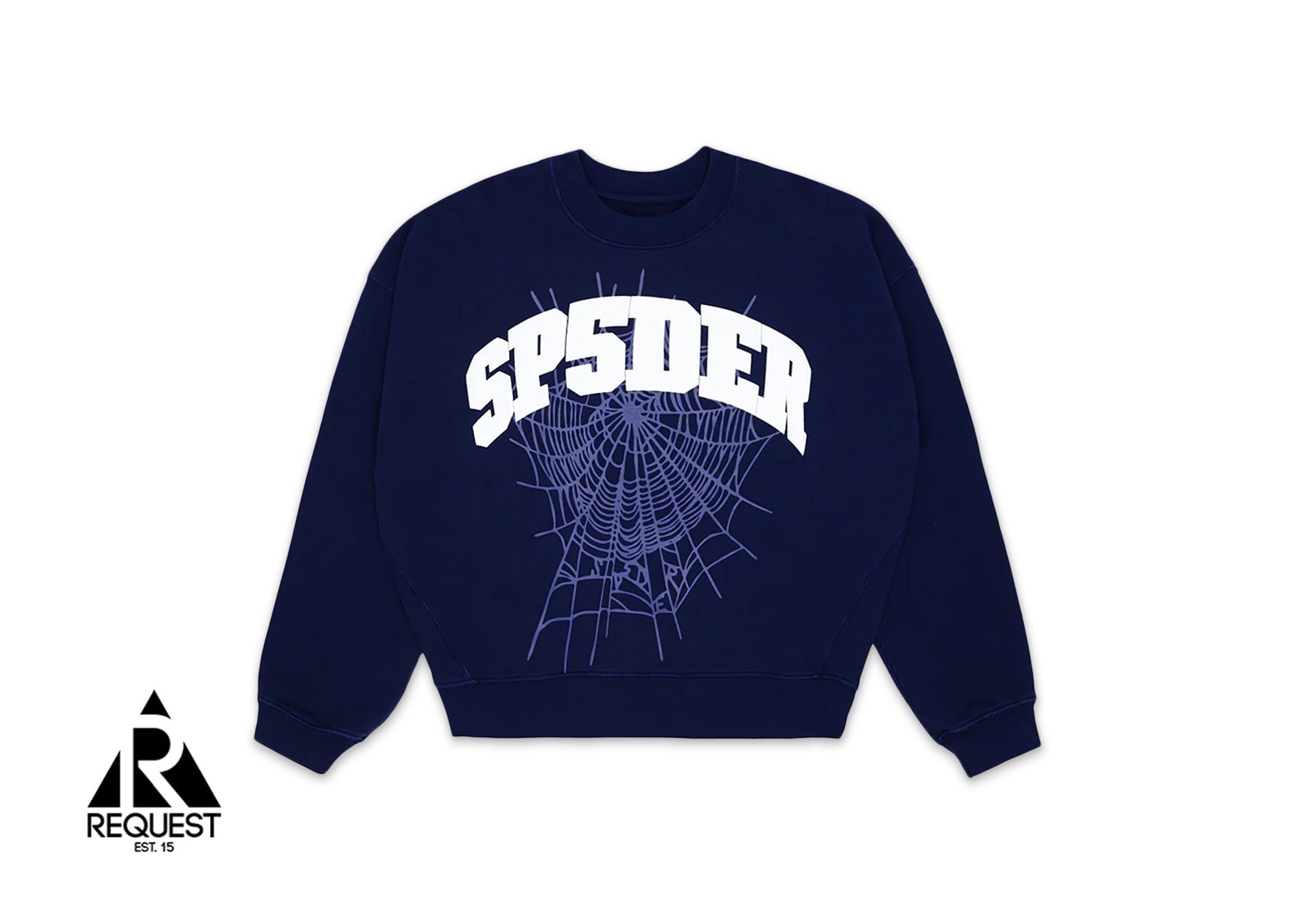 Sp5der Varsity Web Crewneck "Navy"