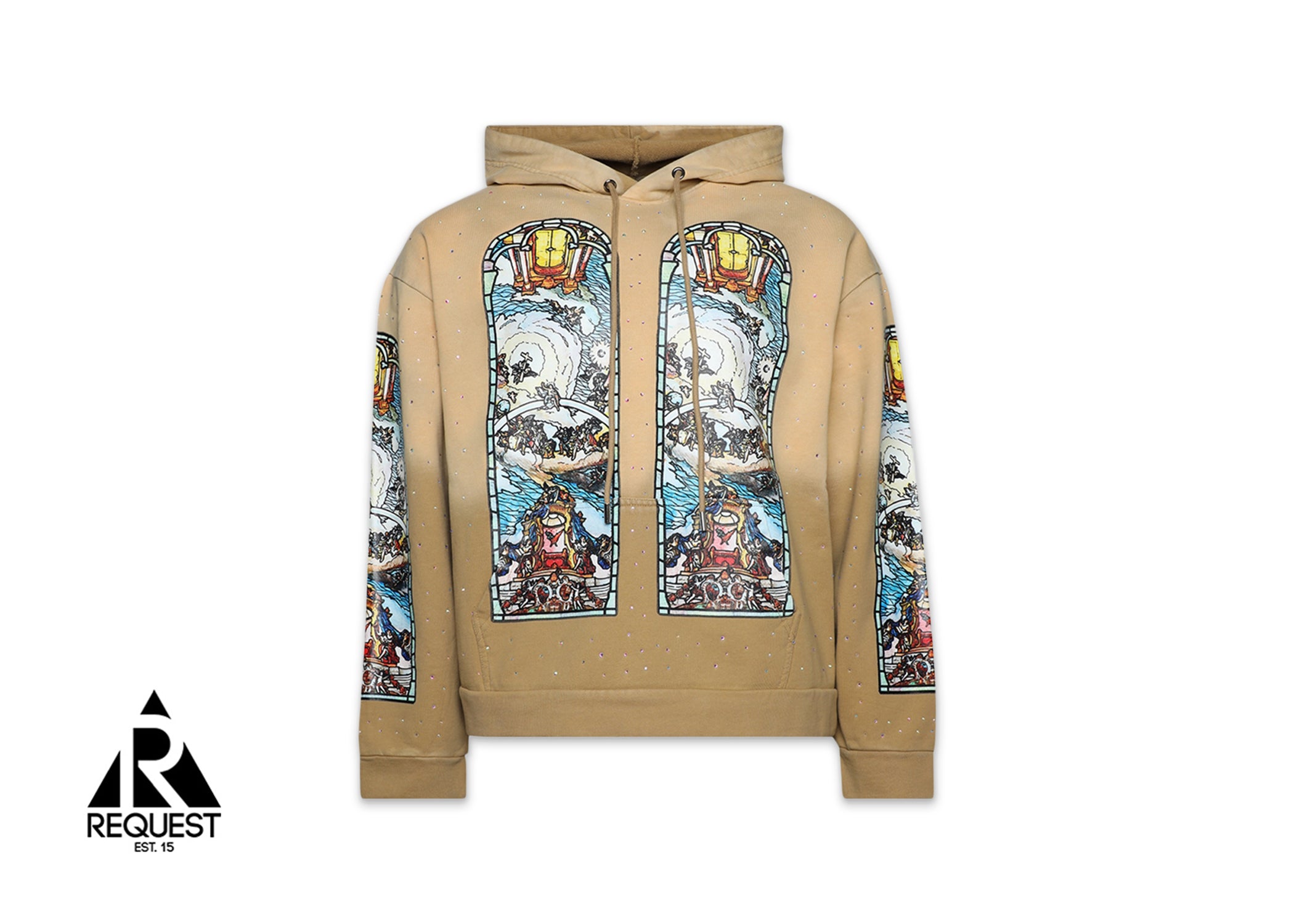 Who Decides War, Chalice Embroidered Hooded Sweatshirt "Cream"