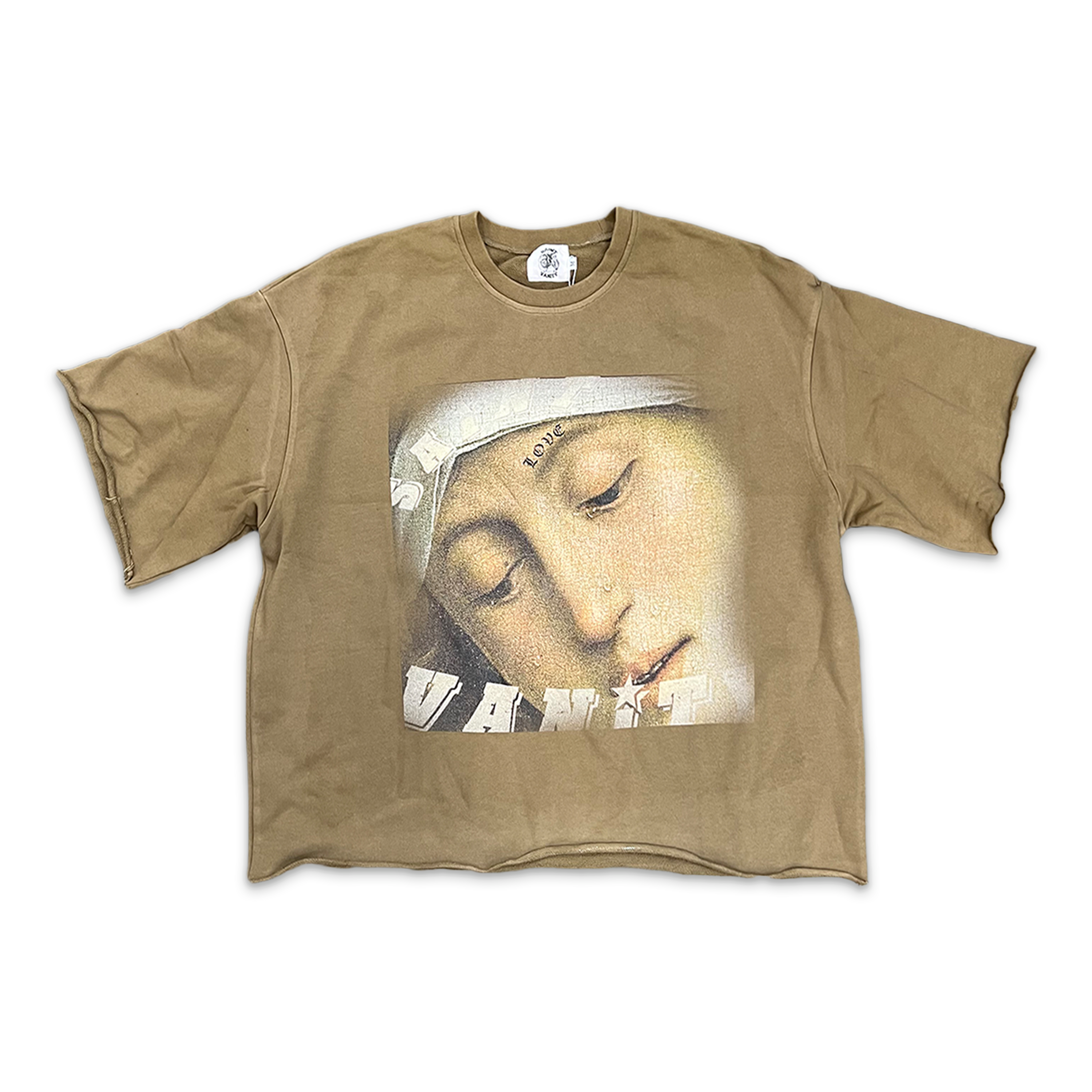 Saint Vanity, Love Saint Cropped Crewneck "Tan"