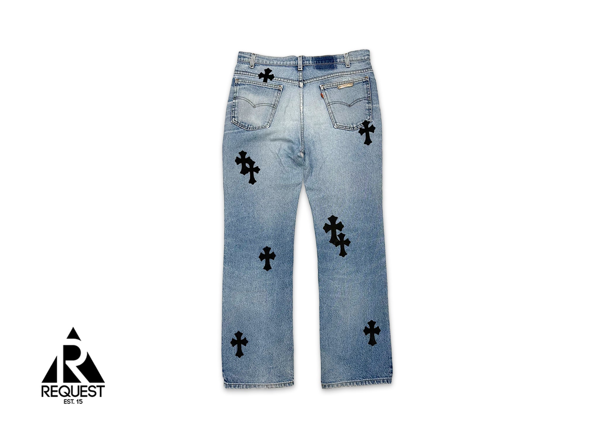 Chrome Hearts, Levi’s Light Wash Denim "Black Crosses"