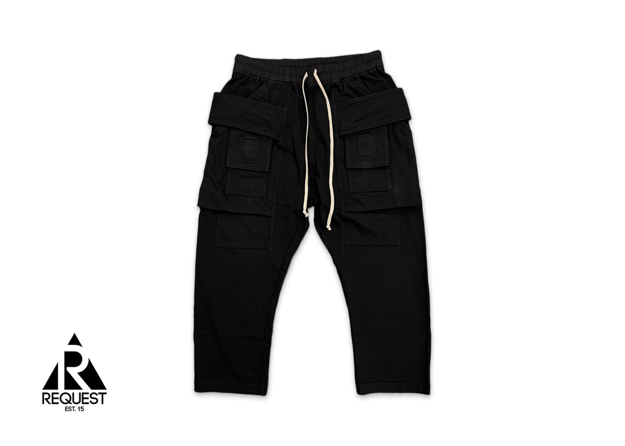 Creatch Cargo Cropped Drawstring Pants "Black"