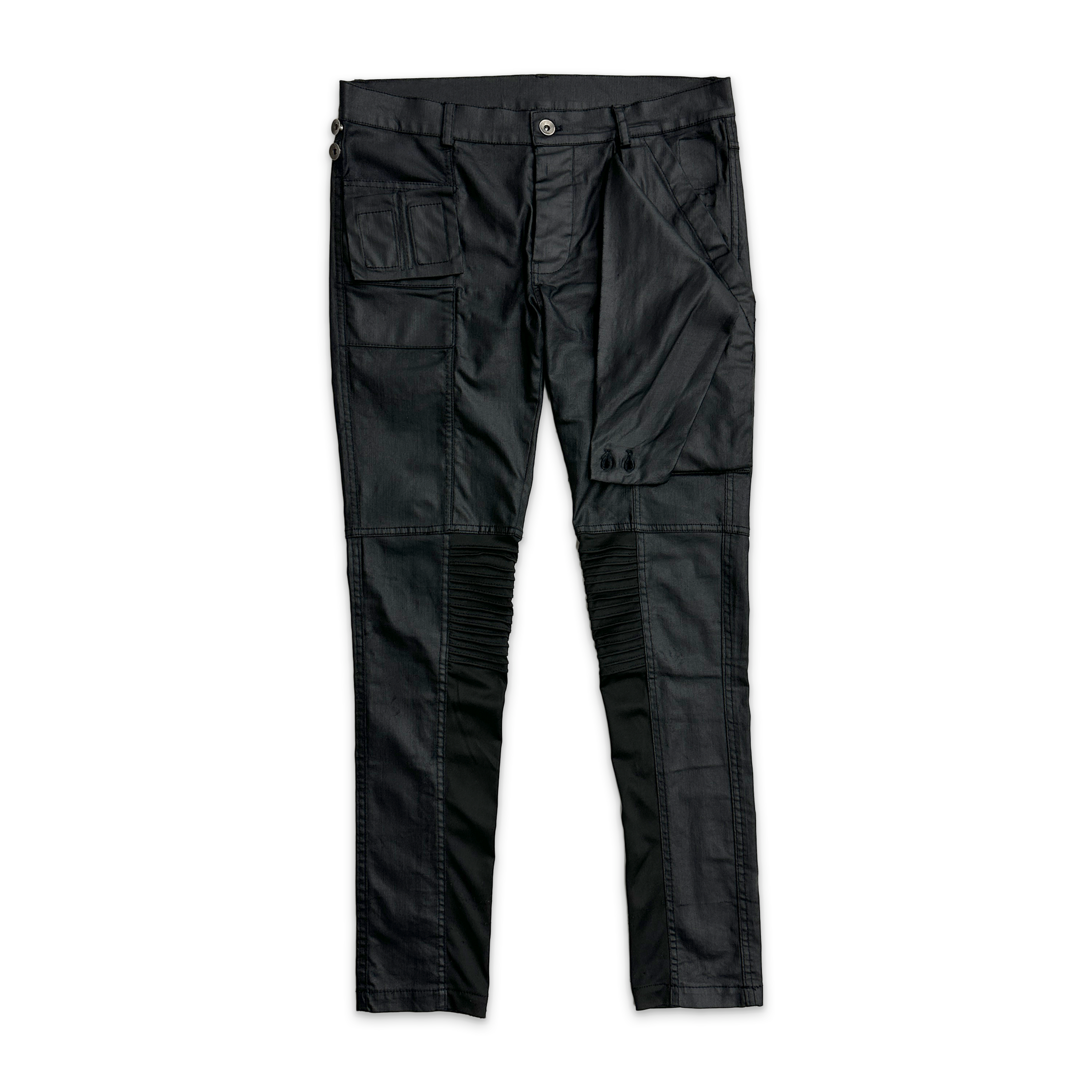 Rick Owens, Memphis Cut Wax Jeans “Black”