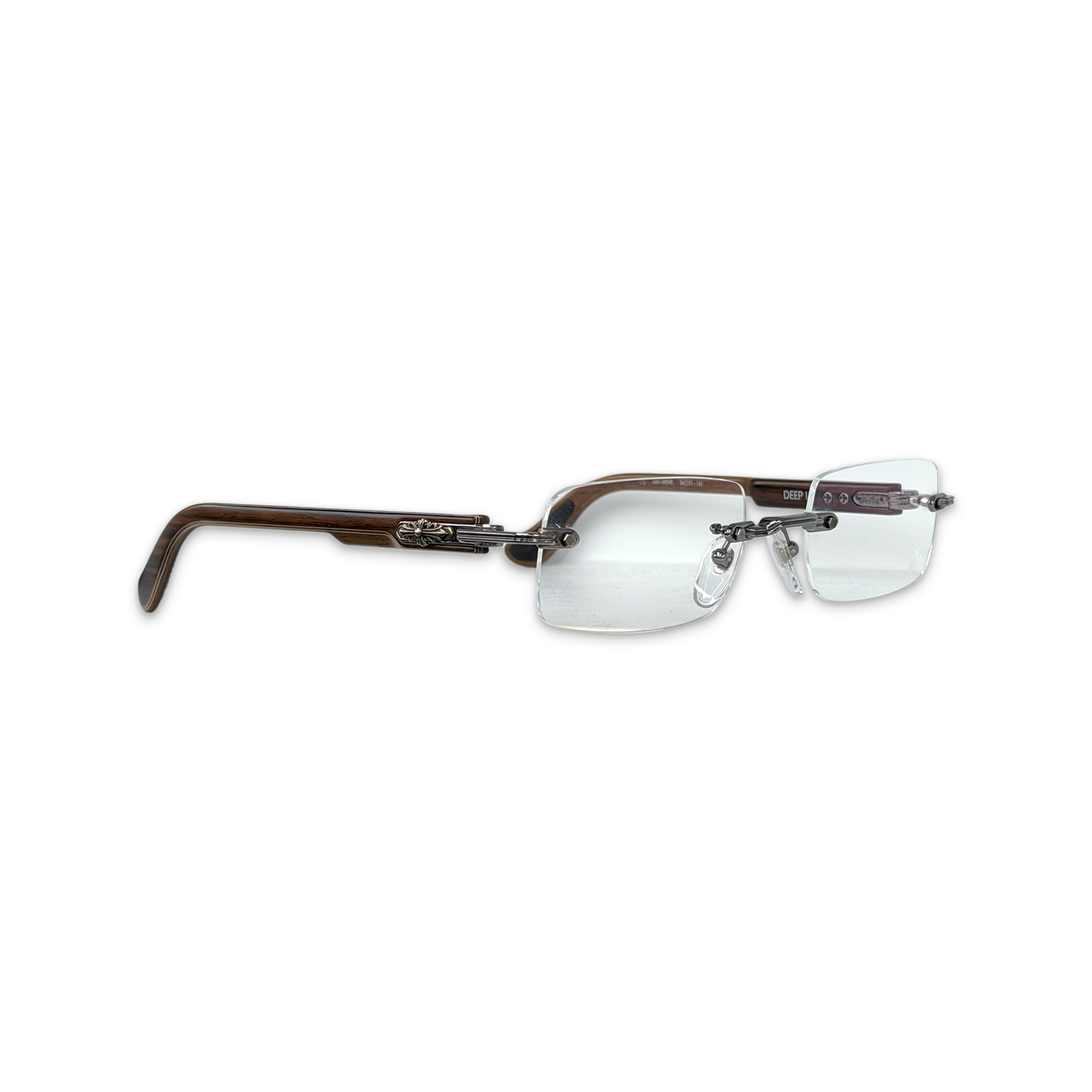 Chrome Hearts, Deep I Glasses "Wood/Silver"