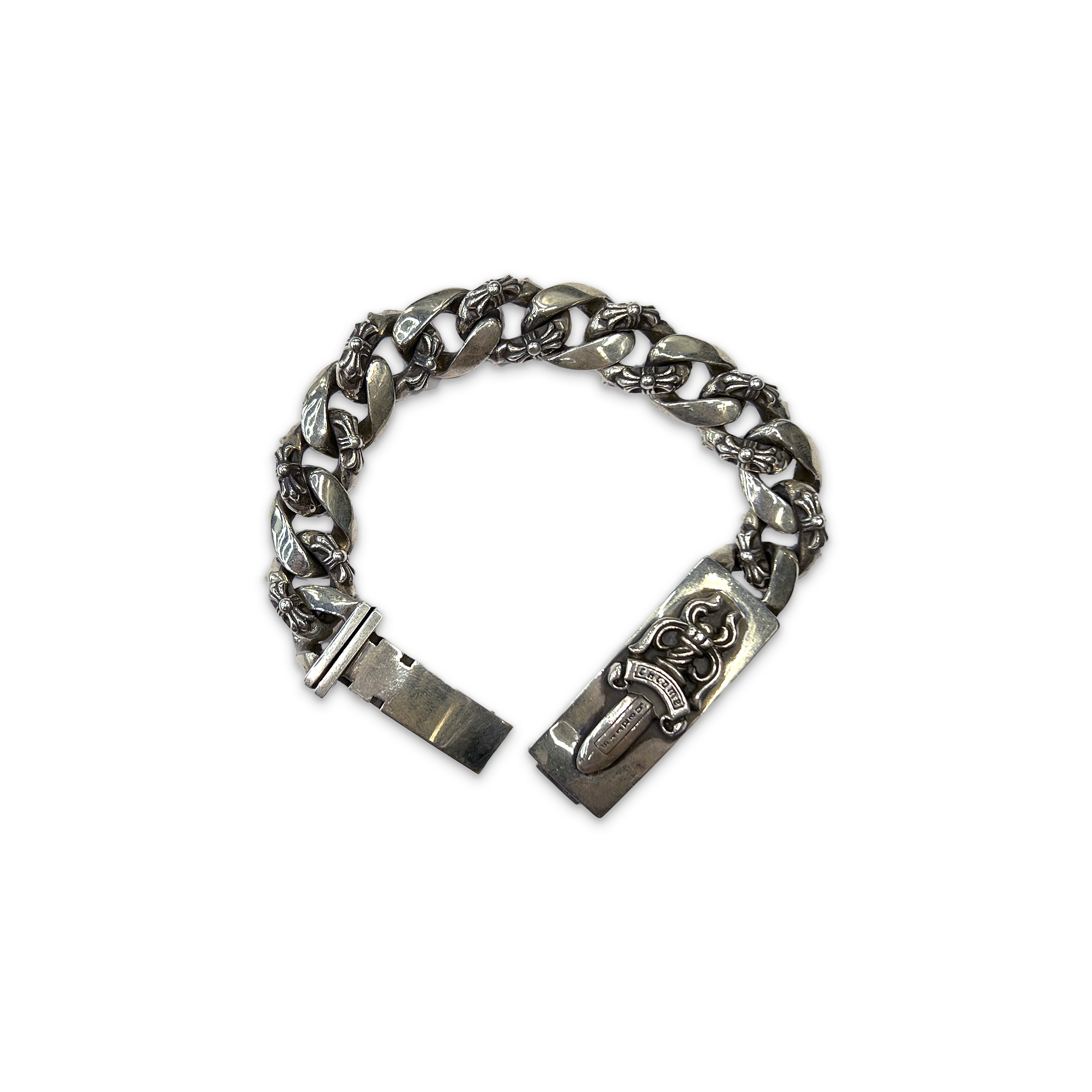 Cuban Fancy Link ID Bracelet "Dagger"