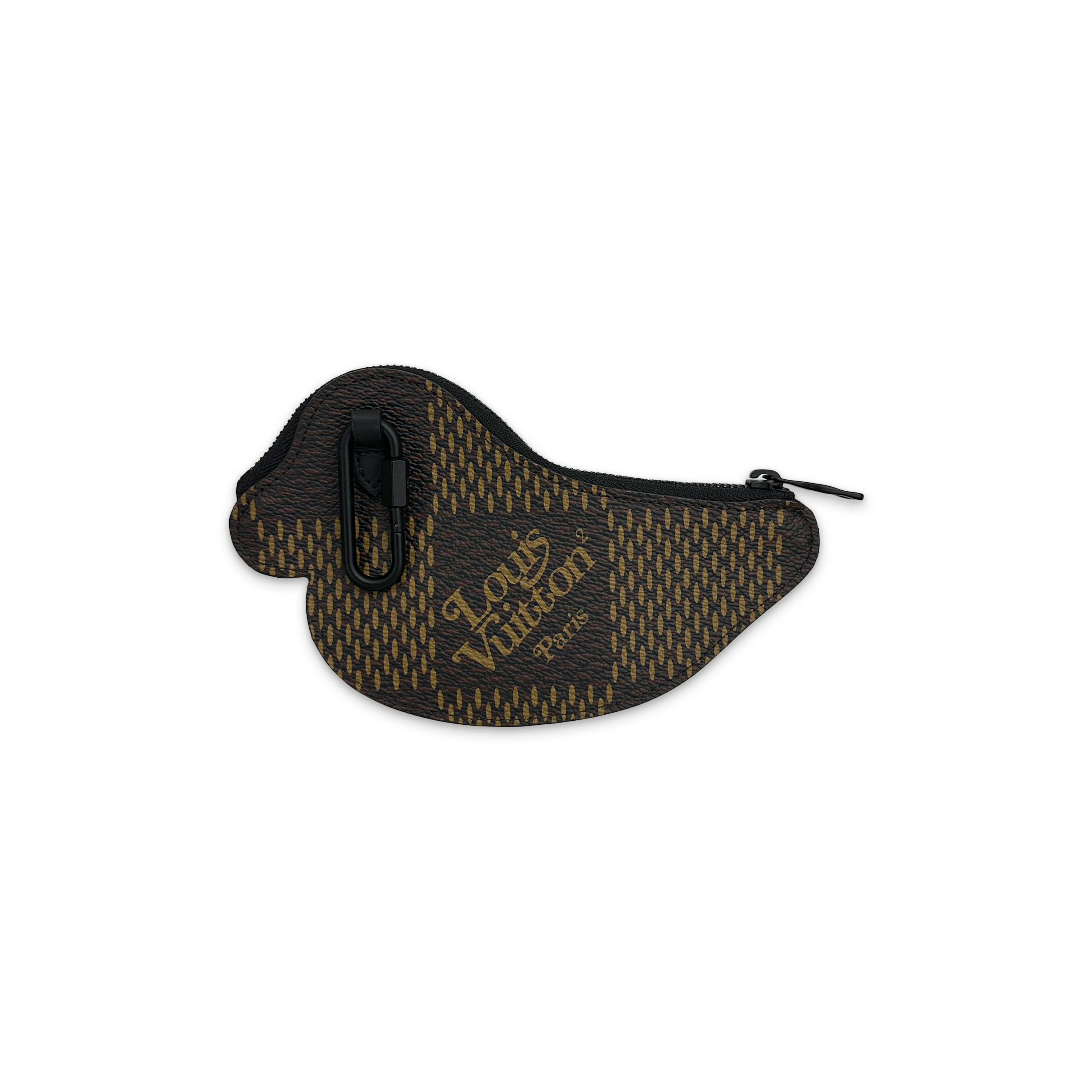 Louis Vuitton, x Nigo Duck Coin Card Holder "Damier Ebene Giant Brown"
