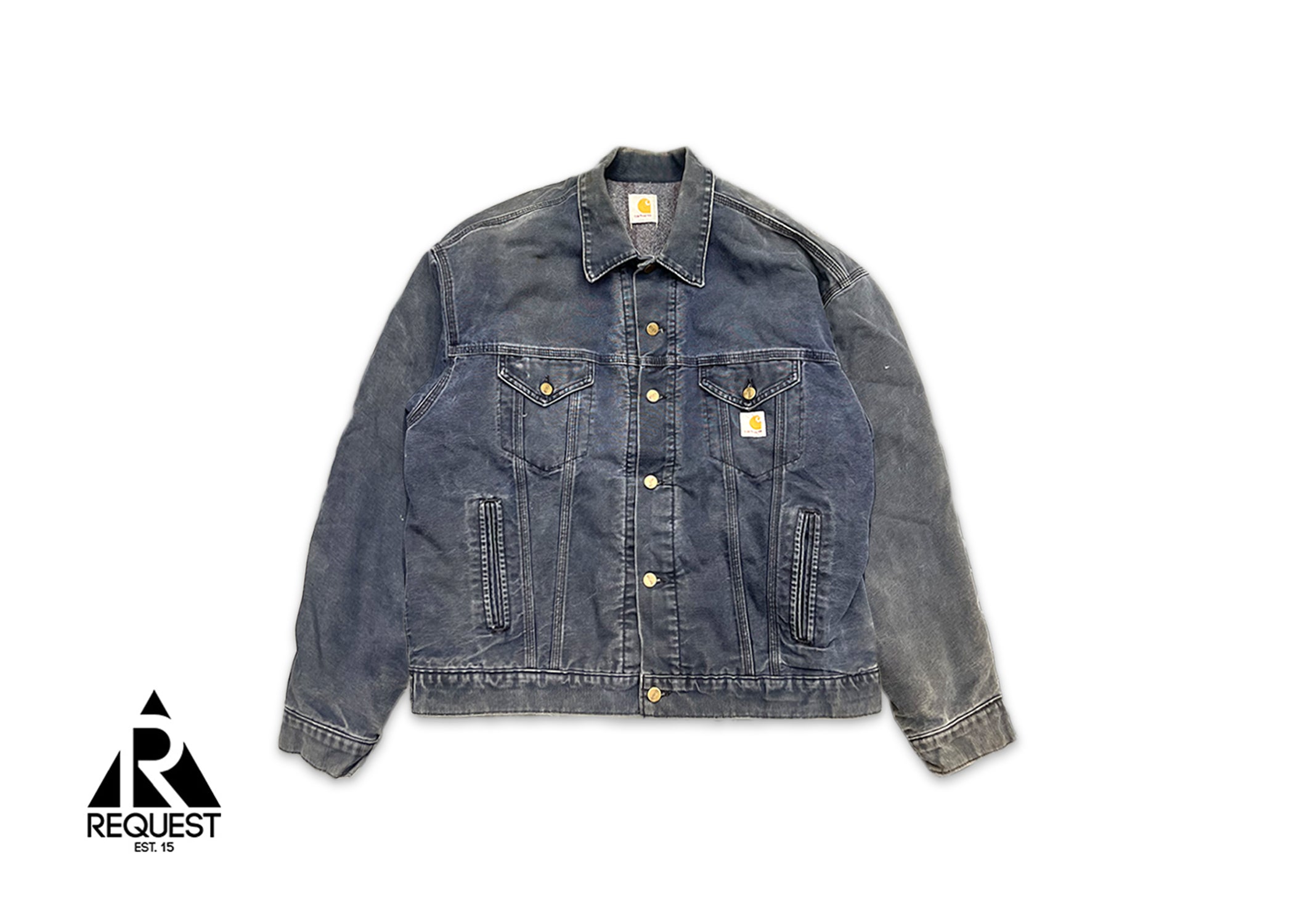 Vintage, Carhartt Button Up Trucker Jacket "Navy"