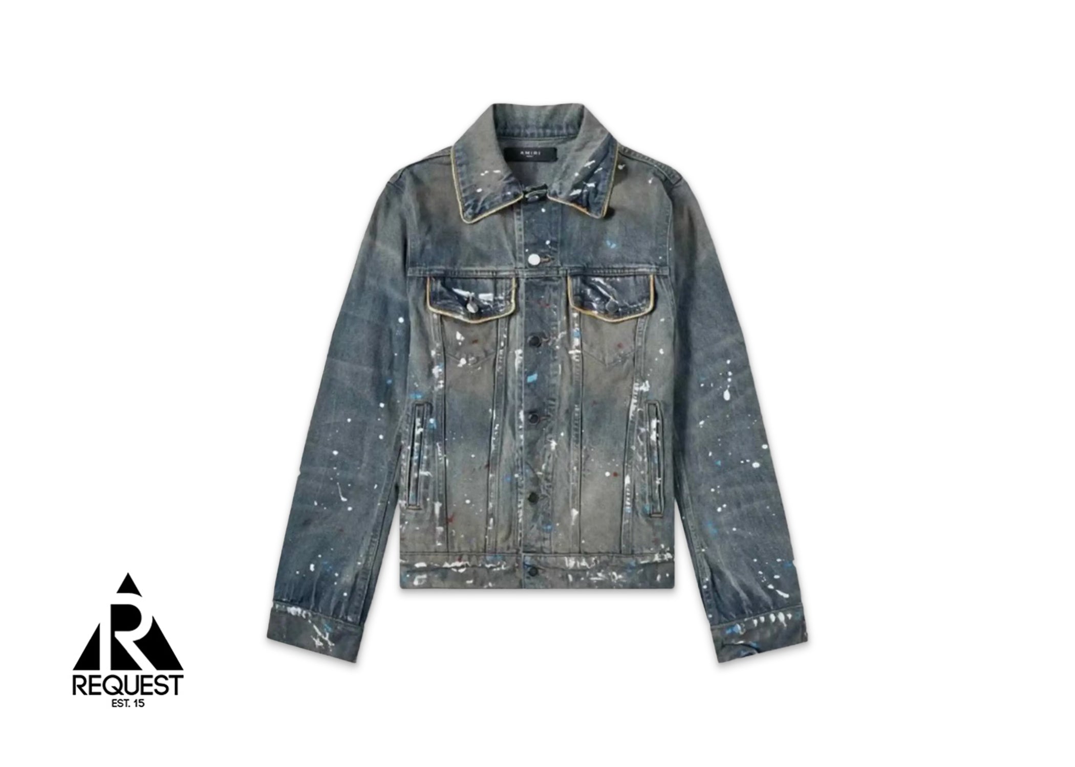 Amiri Artist Paint Spatter Denim Jacket "Vintage Indigo"