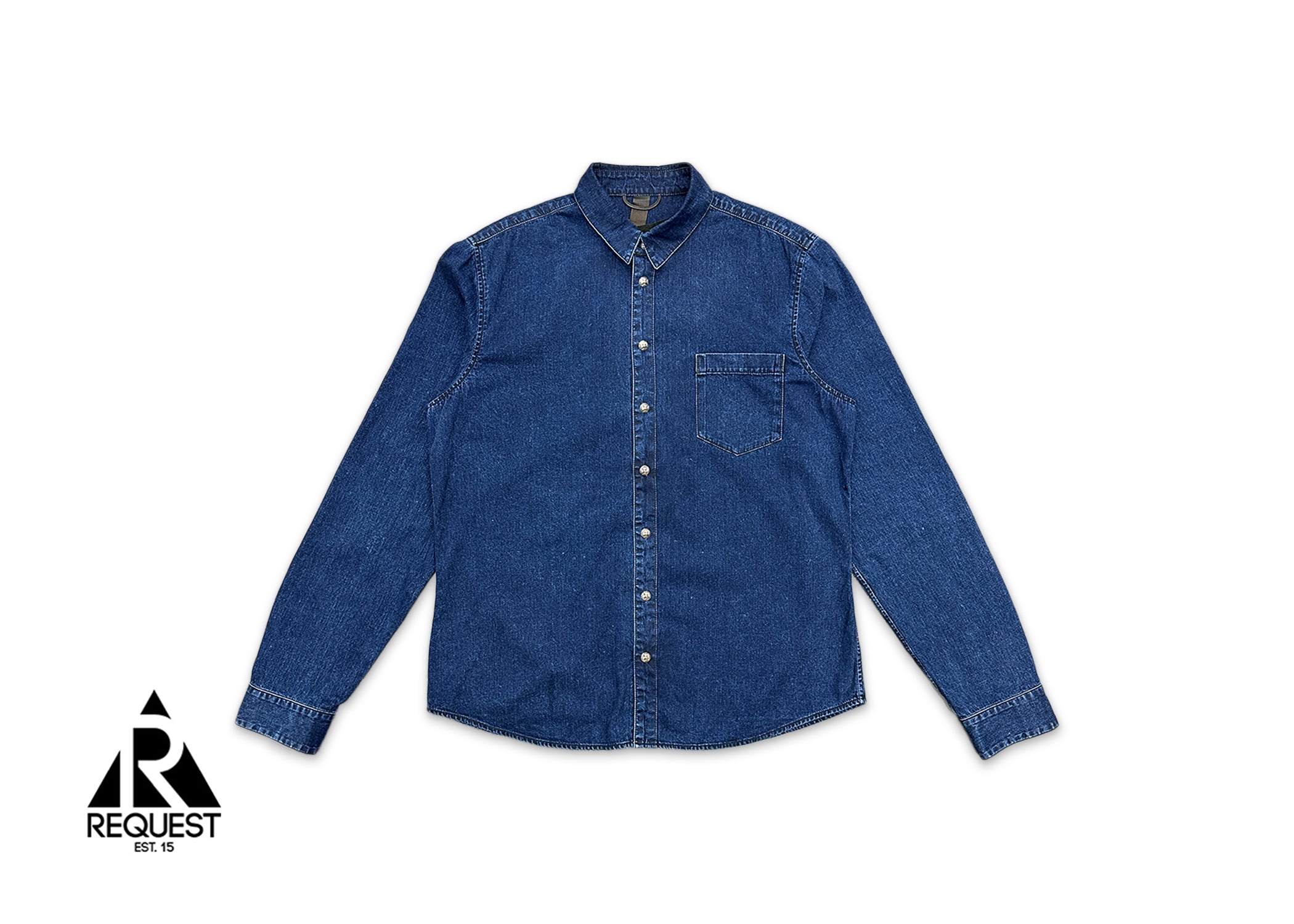 Chrome Hearts, Denim Shirt w/ Black Crosses "Indigo"