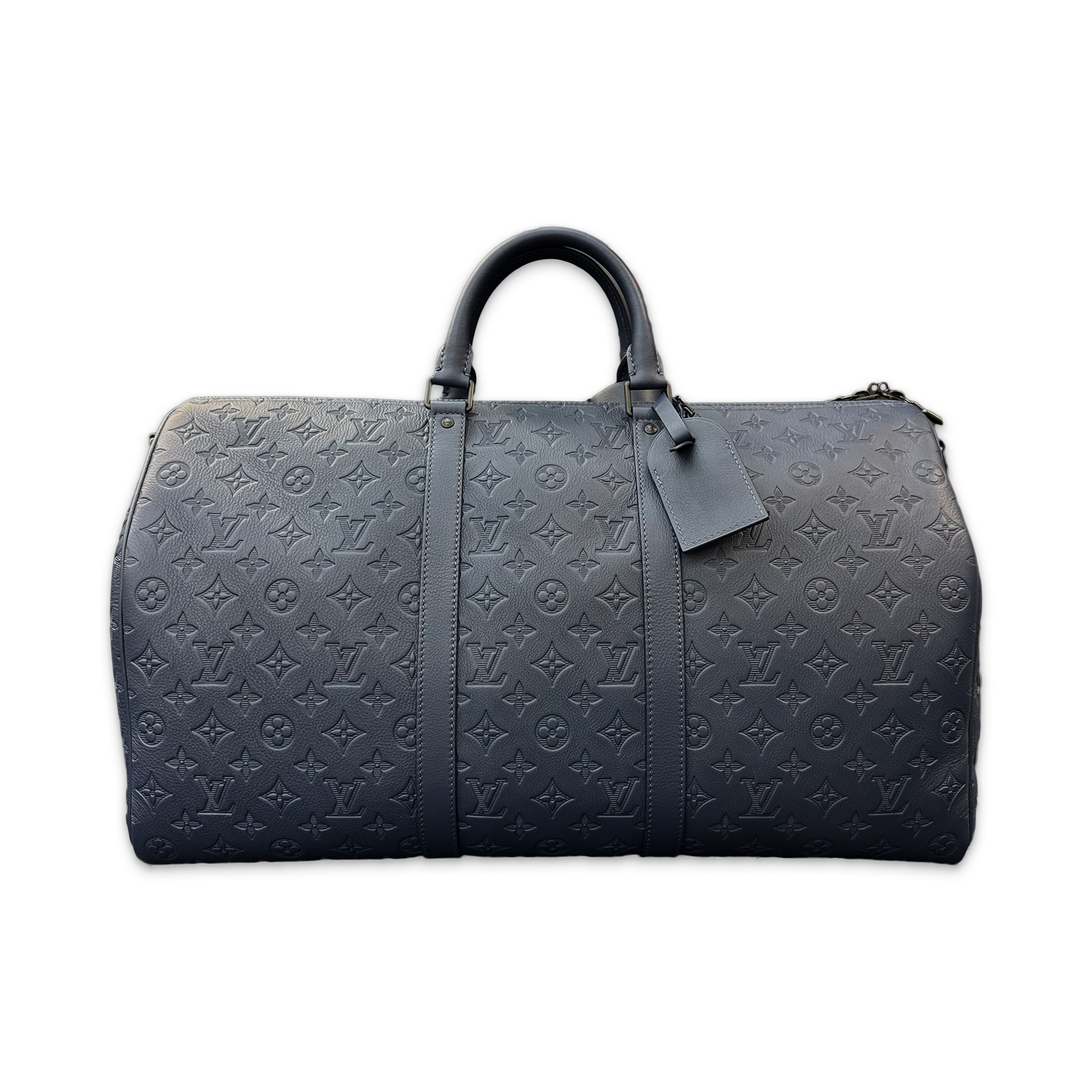 Louis Vuitton, Keepall Leather Bandouliere 50 "Monogram Navy Blue"