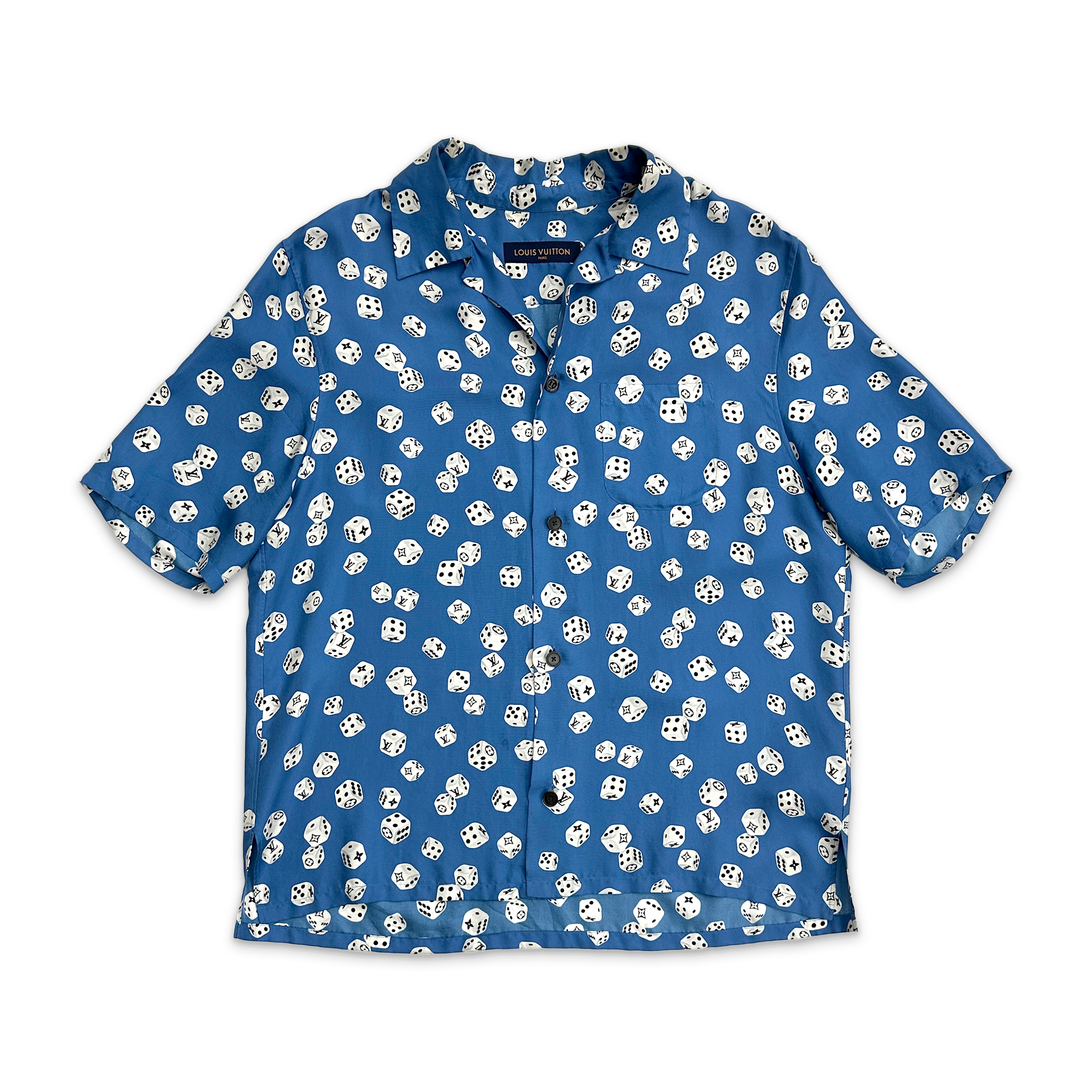 Louis Vuitton, Silk Dice Button Up "Blue"