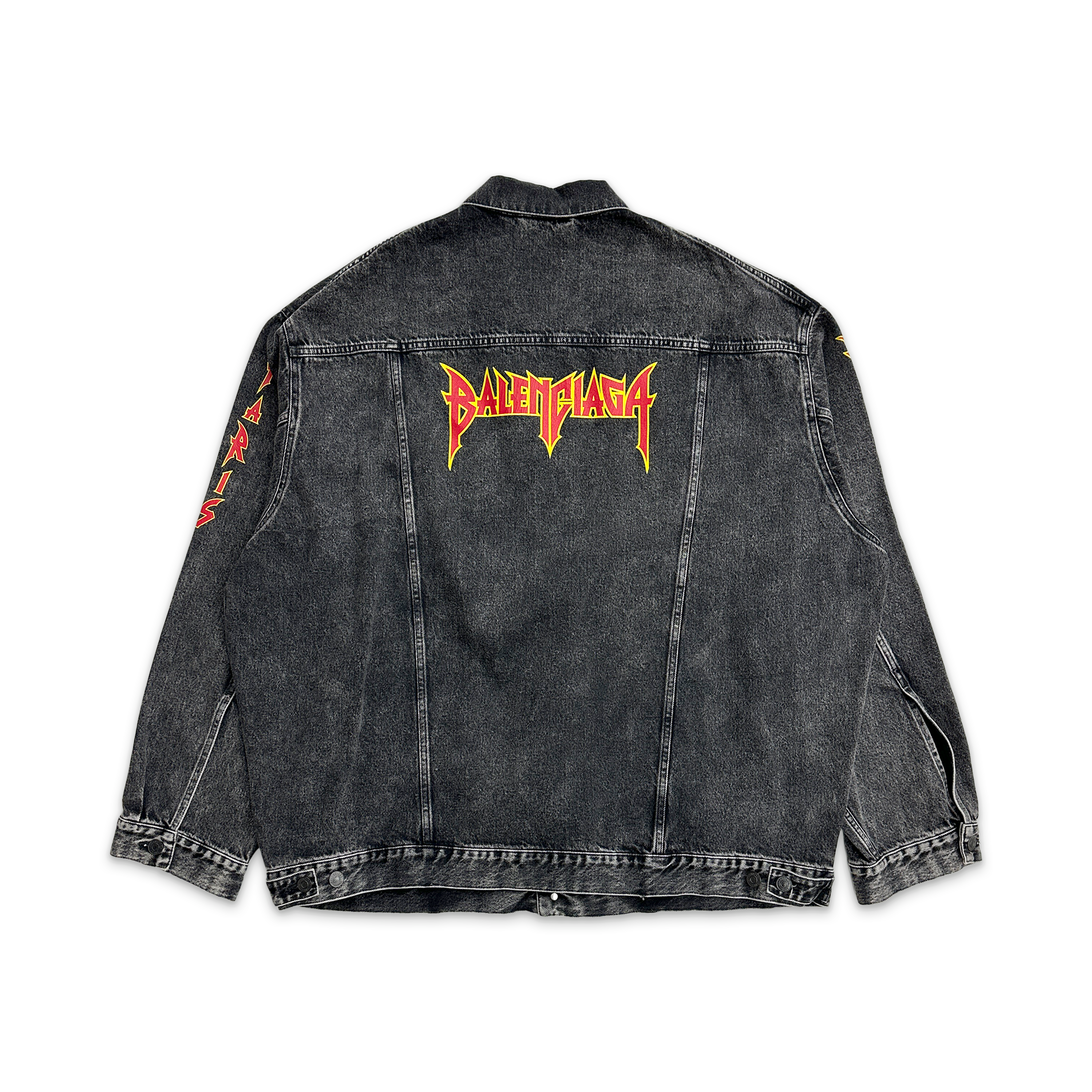 Balenciaga, Metal Print Oversized Denim Jacket "Washed Black"