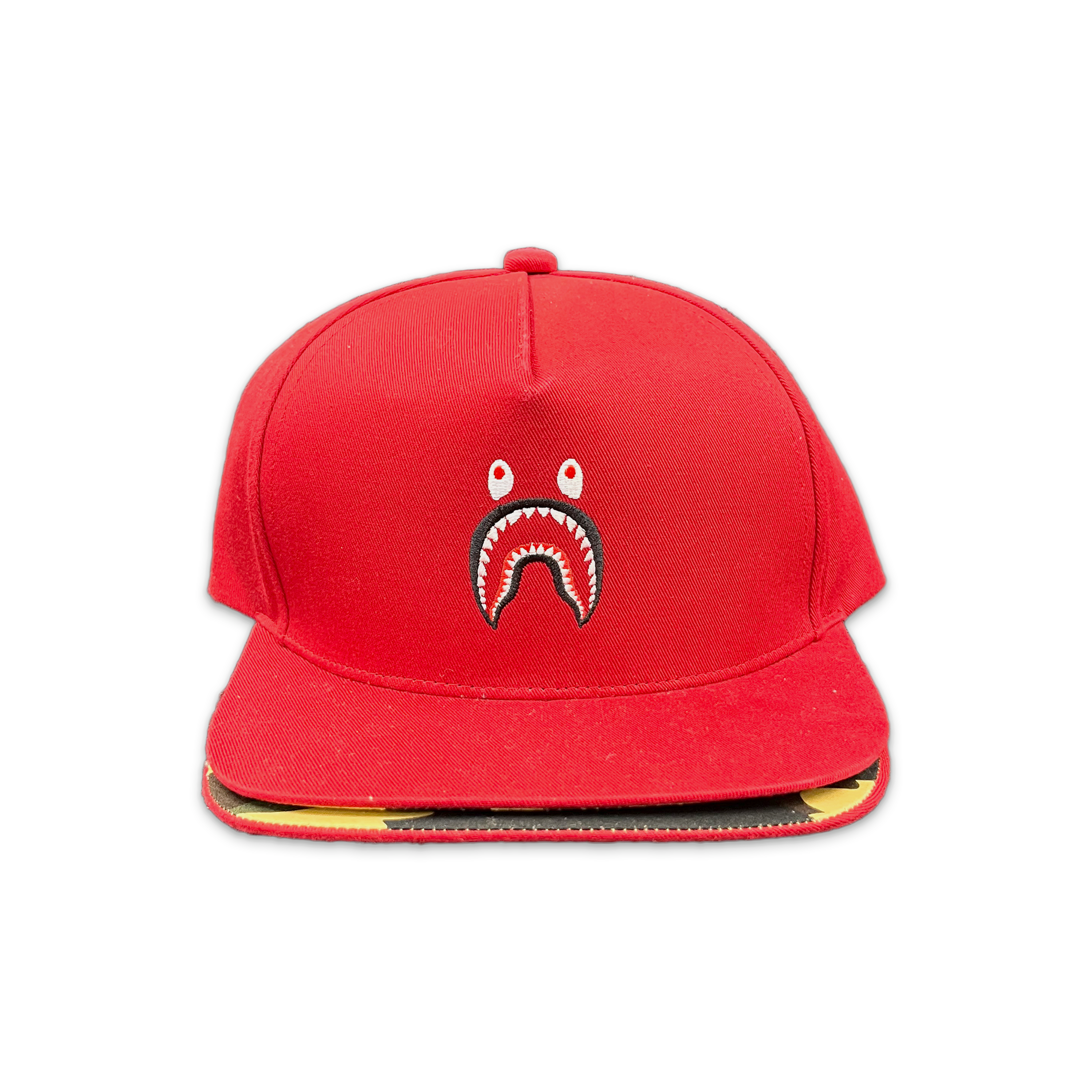 A Bathing Ape (BAPE), Double Brim Shark Snapback “Red”