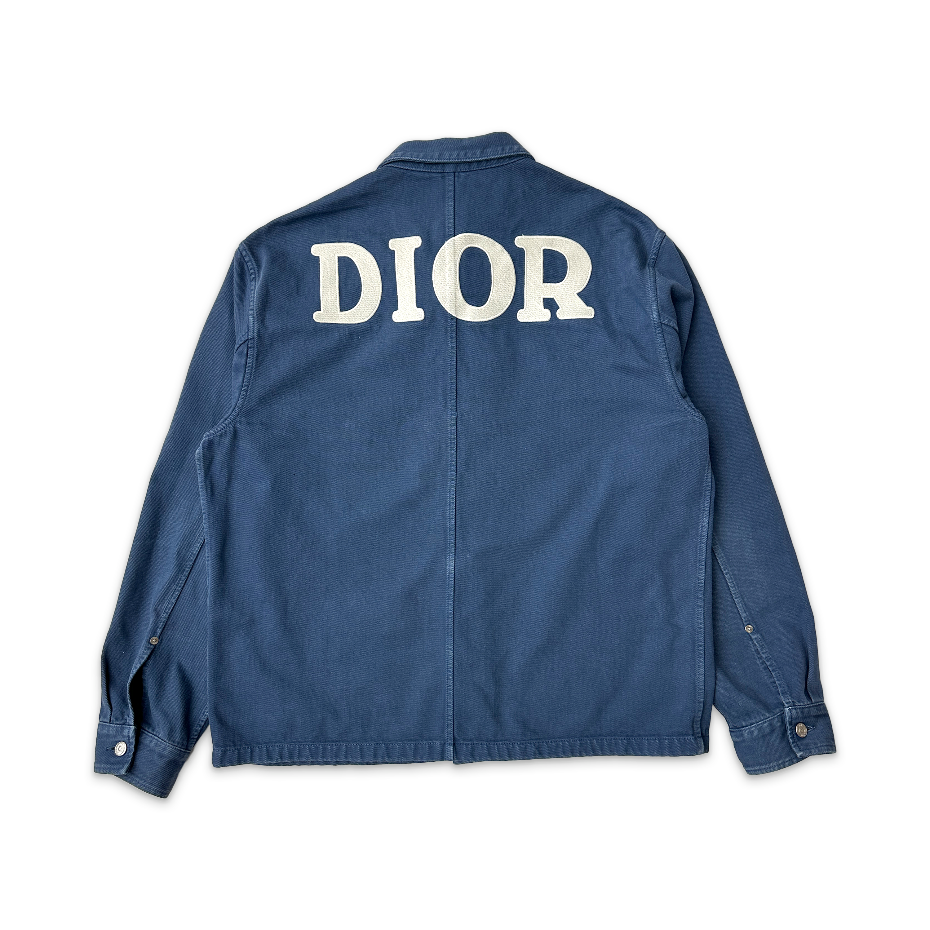Dior, 1947 Embroidered Logo Denim Work Jacket "Blue"