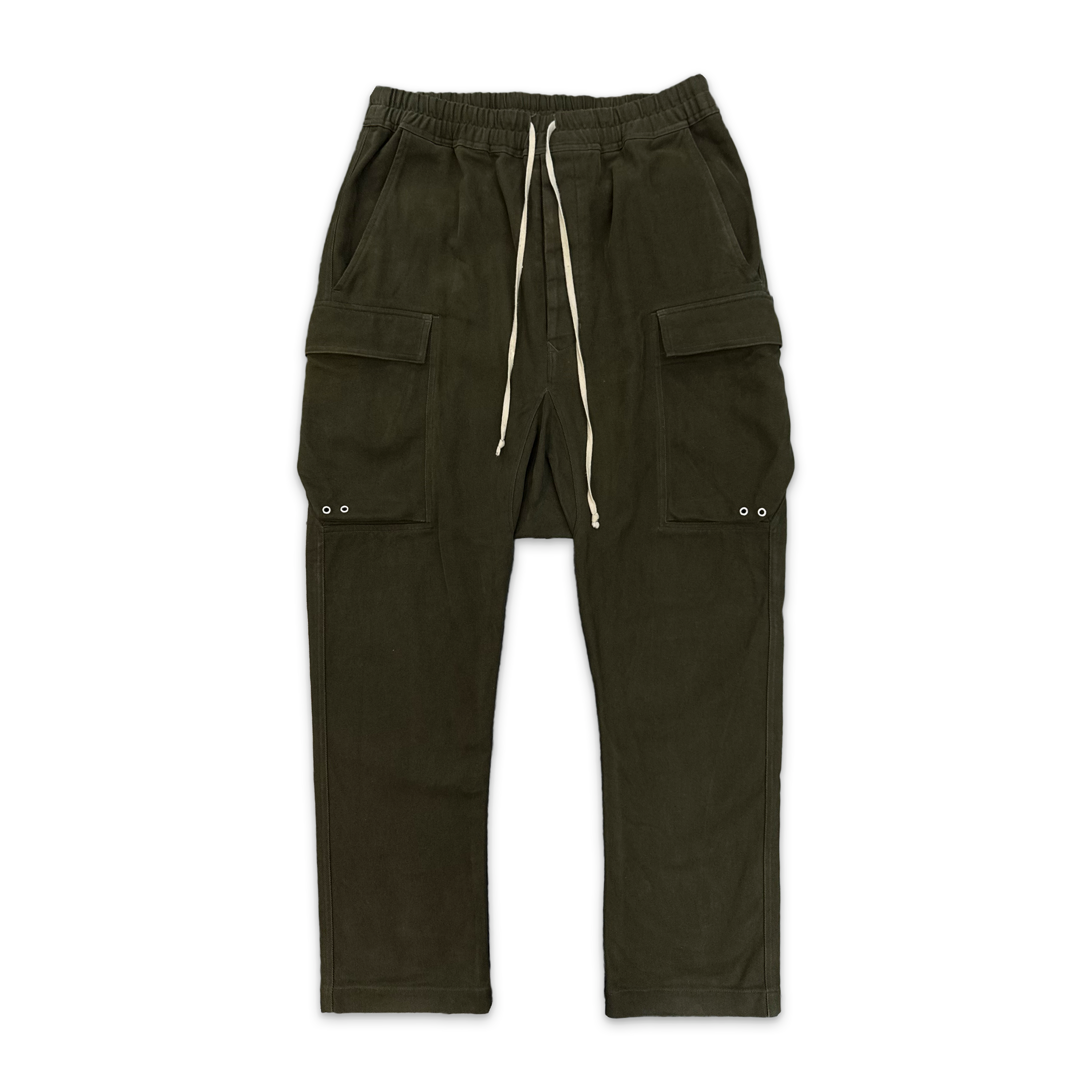 Rick Owens, Strobe Drop Crotch Cargo Pants "Green"