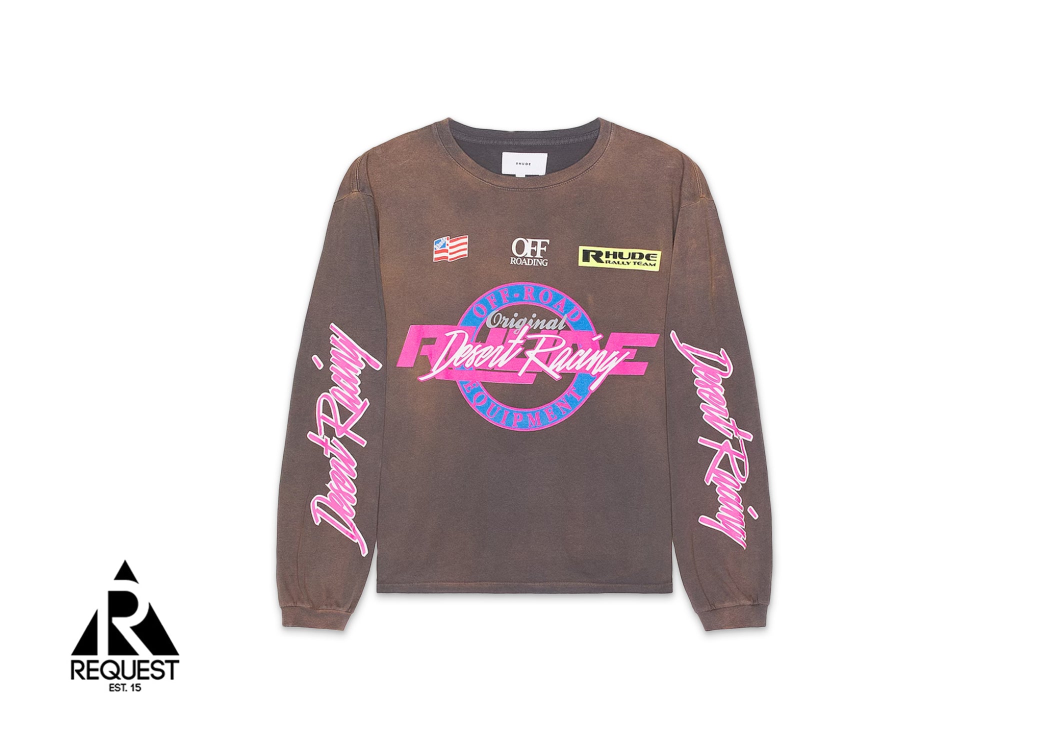 Rhude Desert Racing L/S Tee “Vintage Grey"