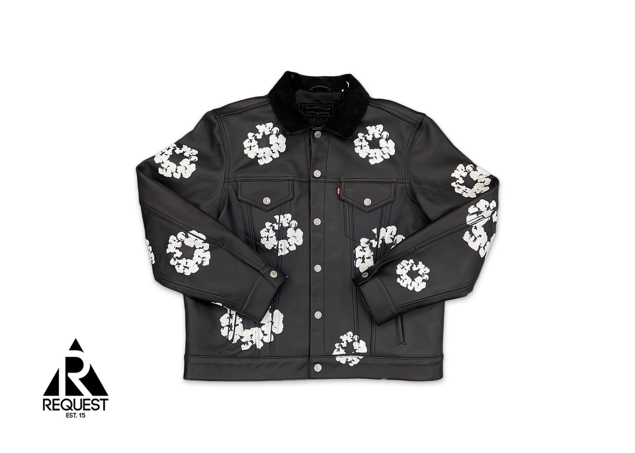 Denim Tears, Cotton Wreath Leather Jacket "Black"