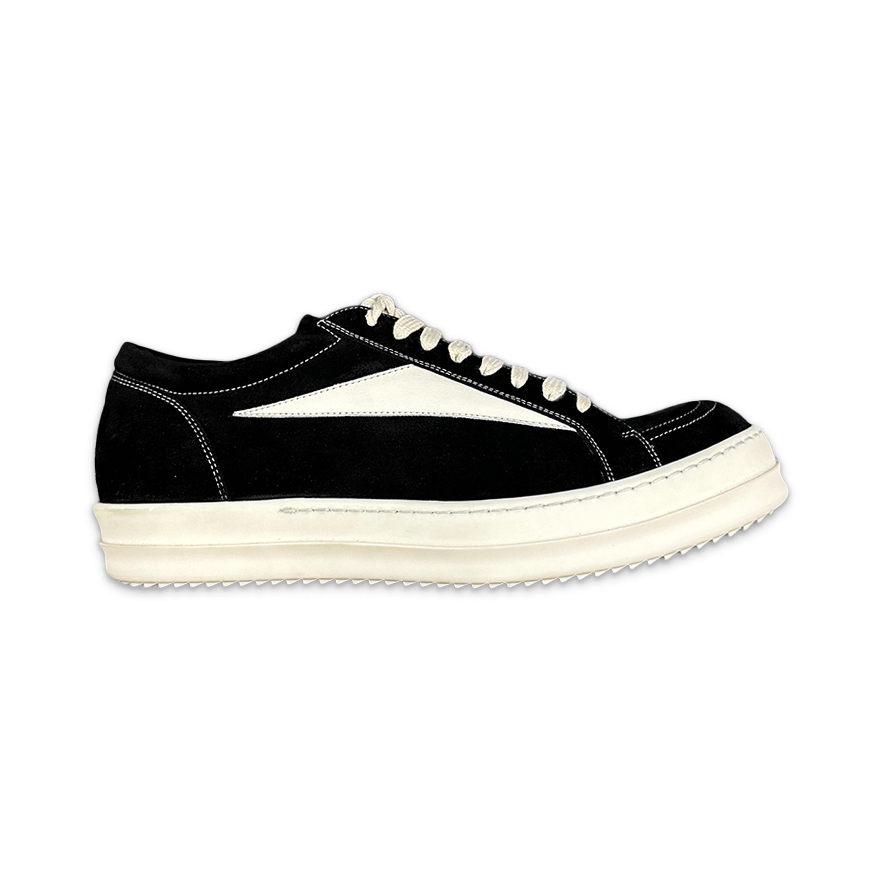 Rick Owens, EDFU Suede Leather Vintage Low "Black Milk"