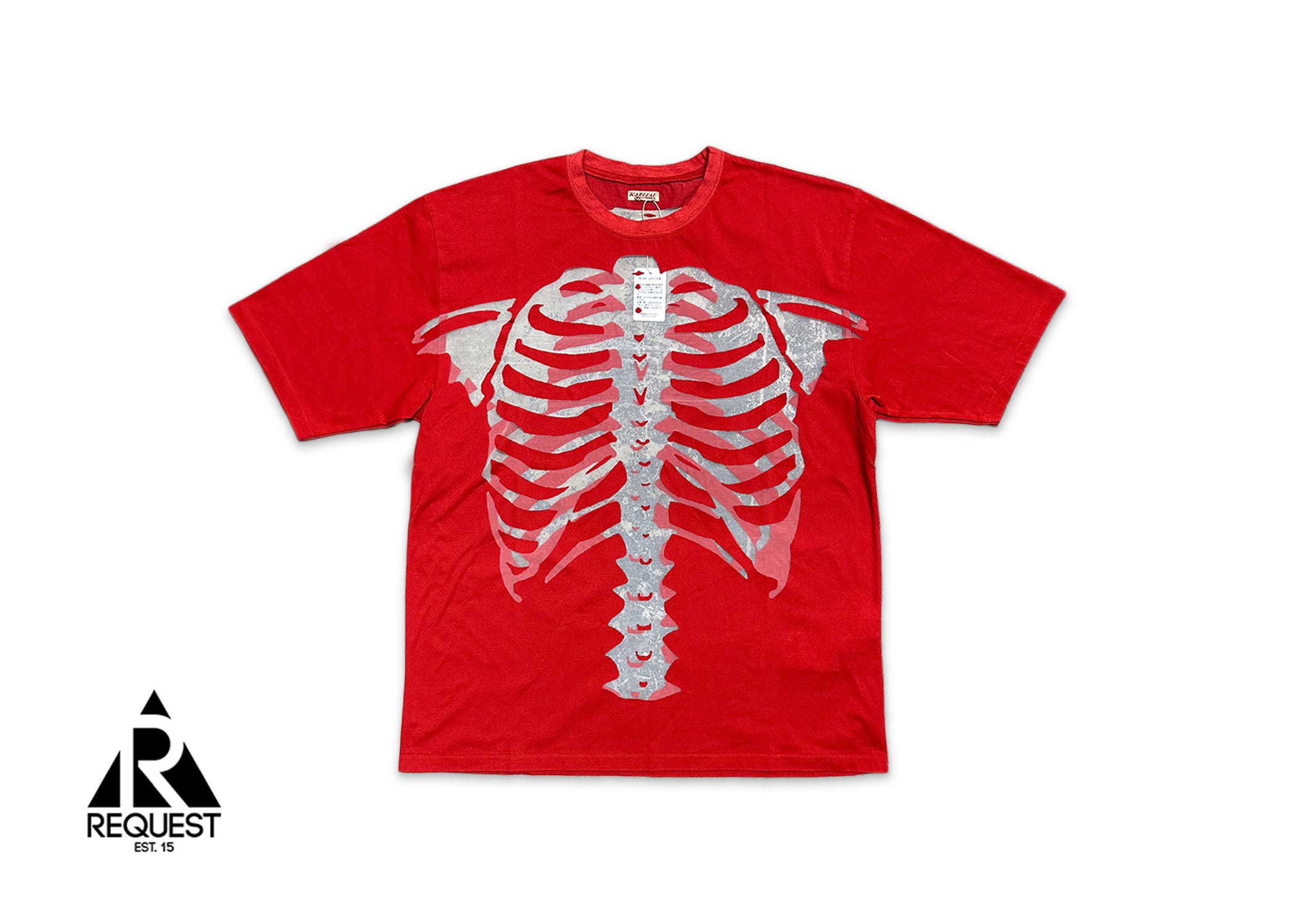 Kapital, Skeleton See Through Shirt "Bone/Red"