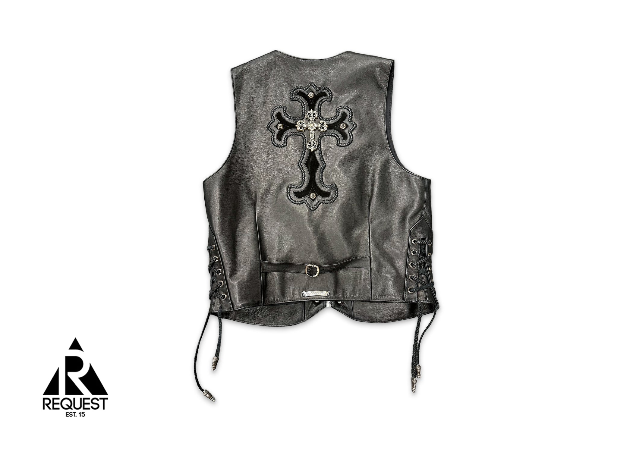 Chrome Hearts, Leather Vest Filigree Cross "Black"