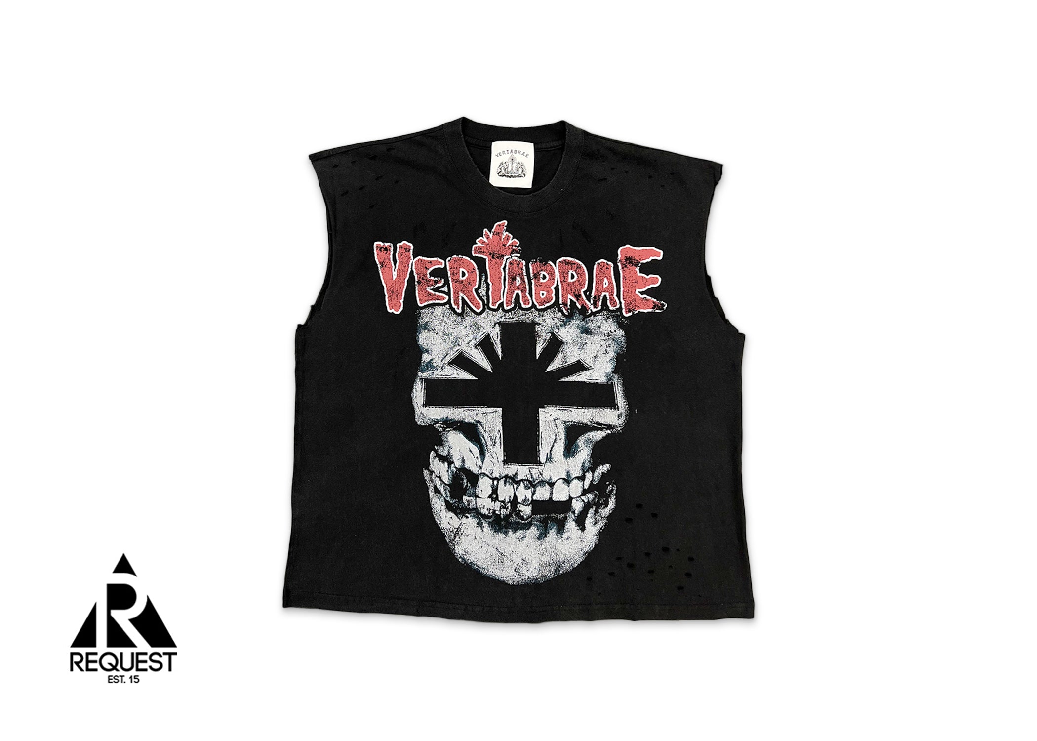 Vertabrae, Fever Sleeveless Tee "Washed Black"