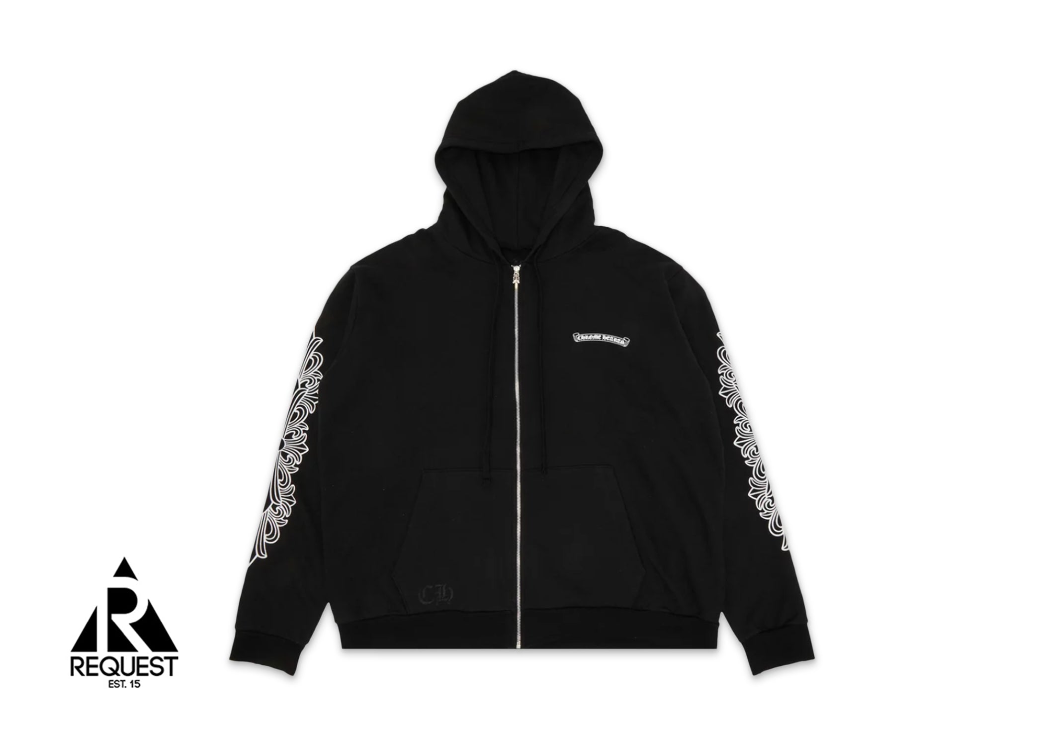 Chrome Hearts Eye Chart Dagger Zip-Up Hoodie "Black"