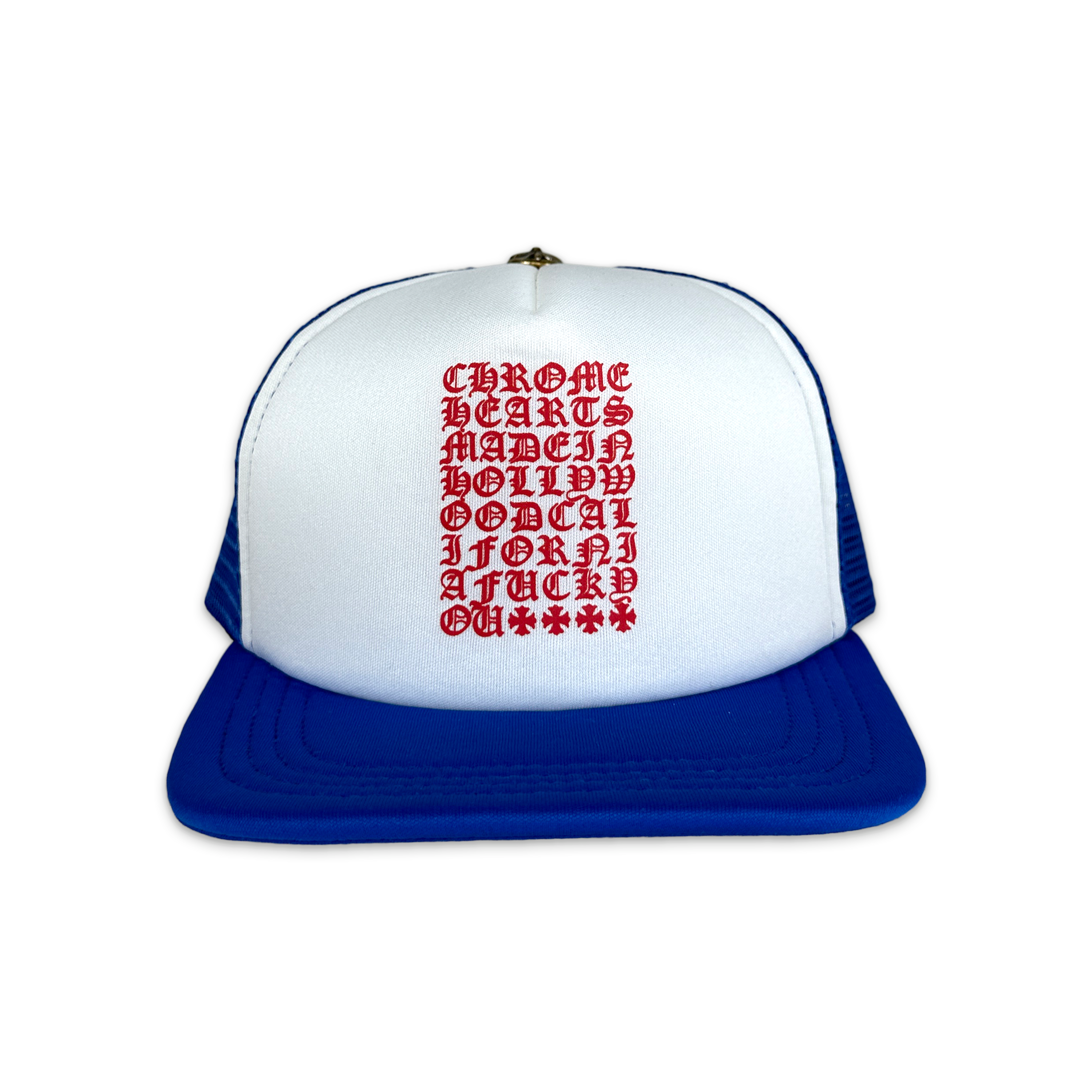 Chrome Hearts, Eye Chart Trucker Hat "Blue"
