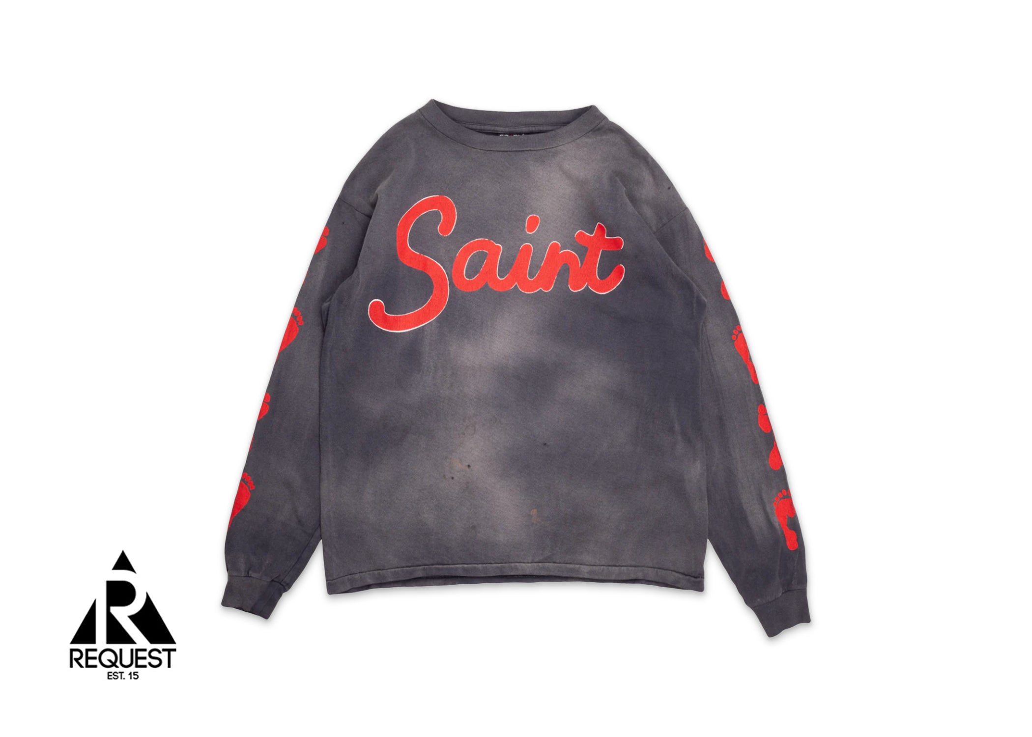 Saint Michael Foot Print L/S Tee "Black"