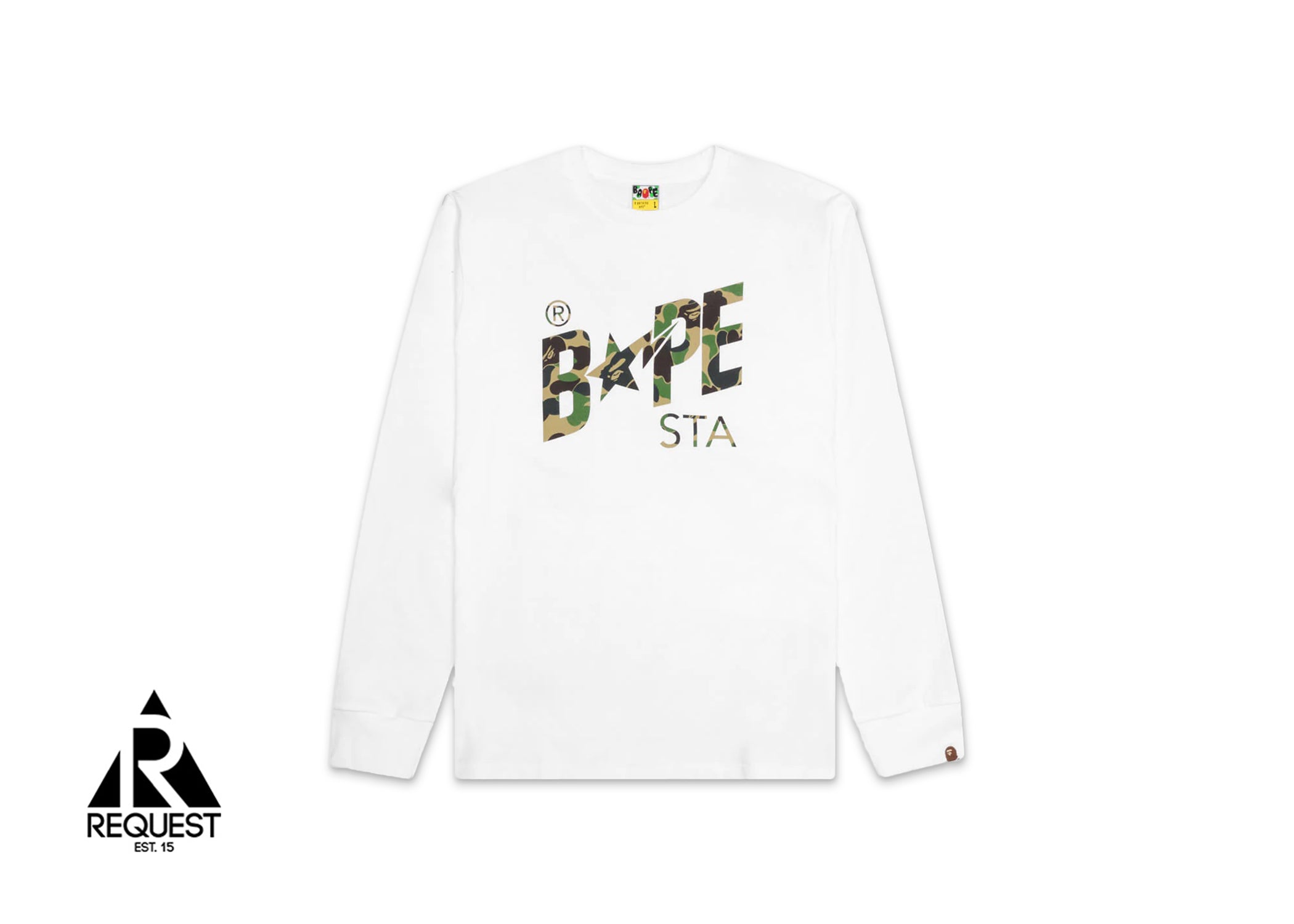 A Bathing Ape BAPE ABC Camo STA Logo L/S Tee “White Green”