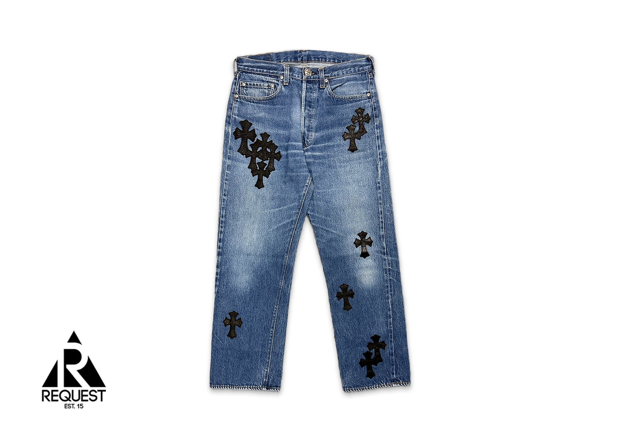 Chrome Hearts, Levi's 501 Indigo Denim "Black Alligator Crosses"