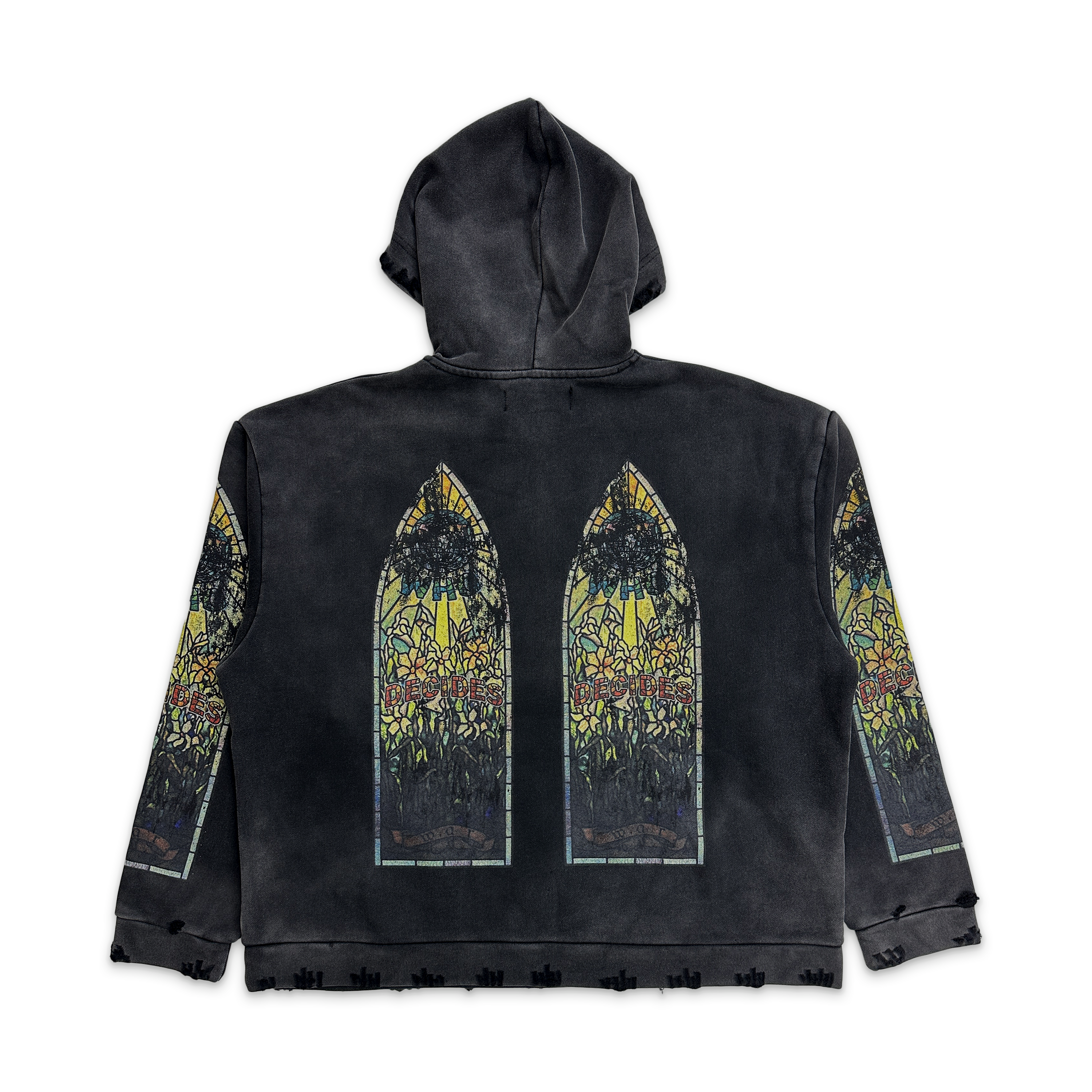 Who Decides War, Faded Hooded Pullover "Coal"