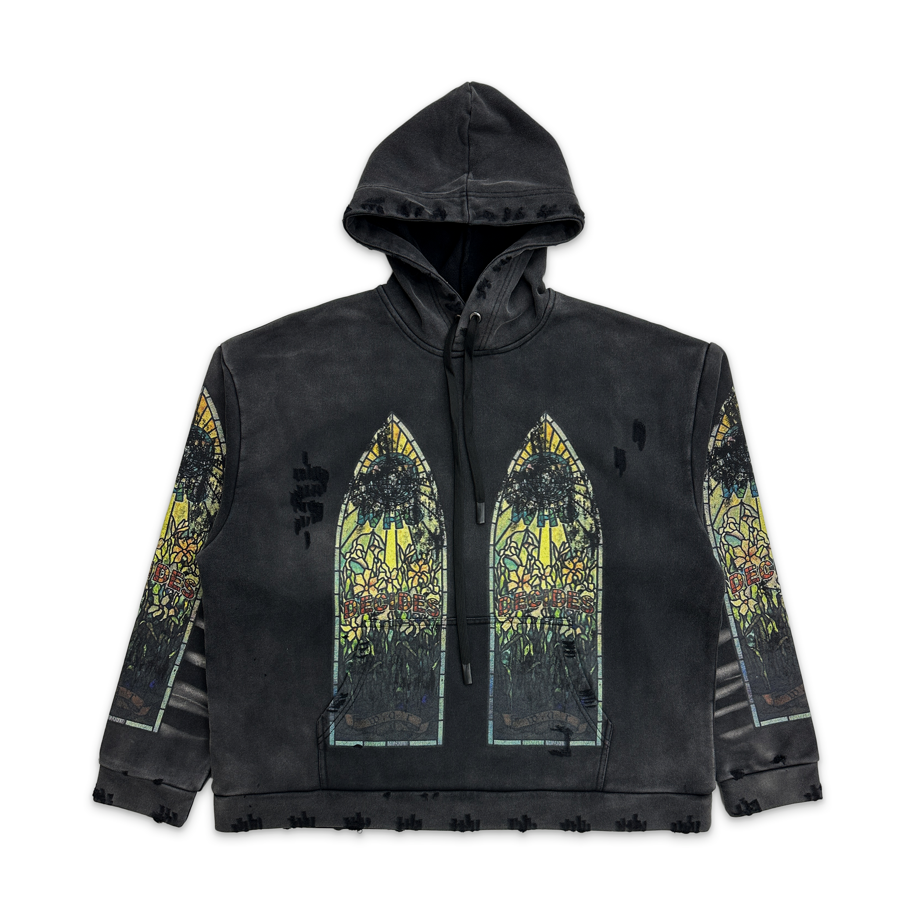 Who Decides War, Faded Hooded Pullover "Coal"