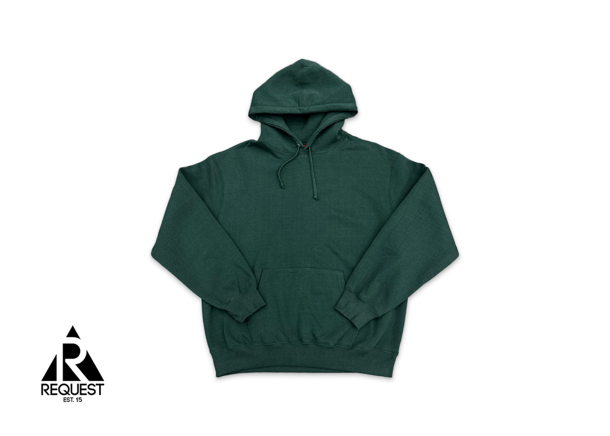 Supreme, Satin Logo Hooded Sweatshirt FW24 "Dark Green"