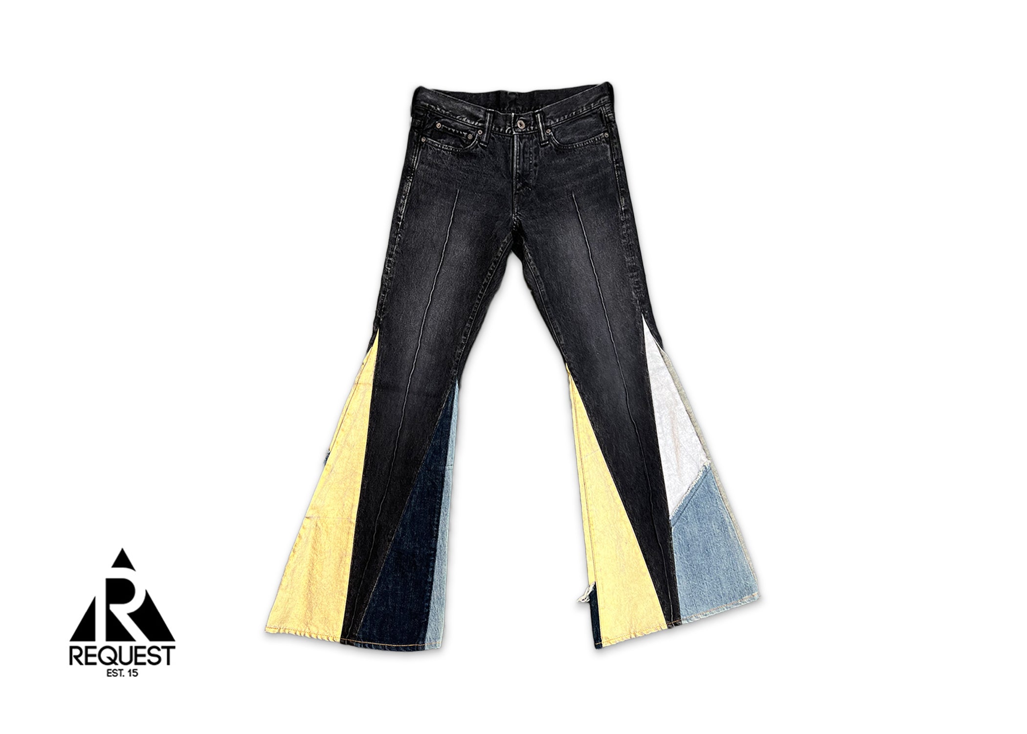 Kapital, Fade Flare Denim "Black/Gold"