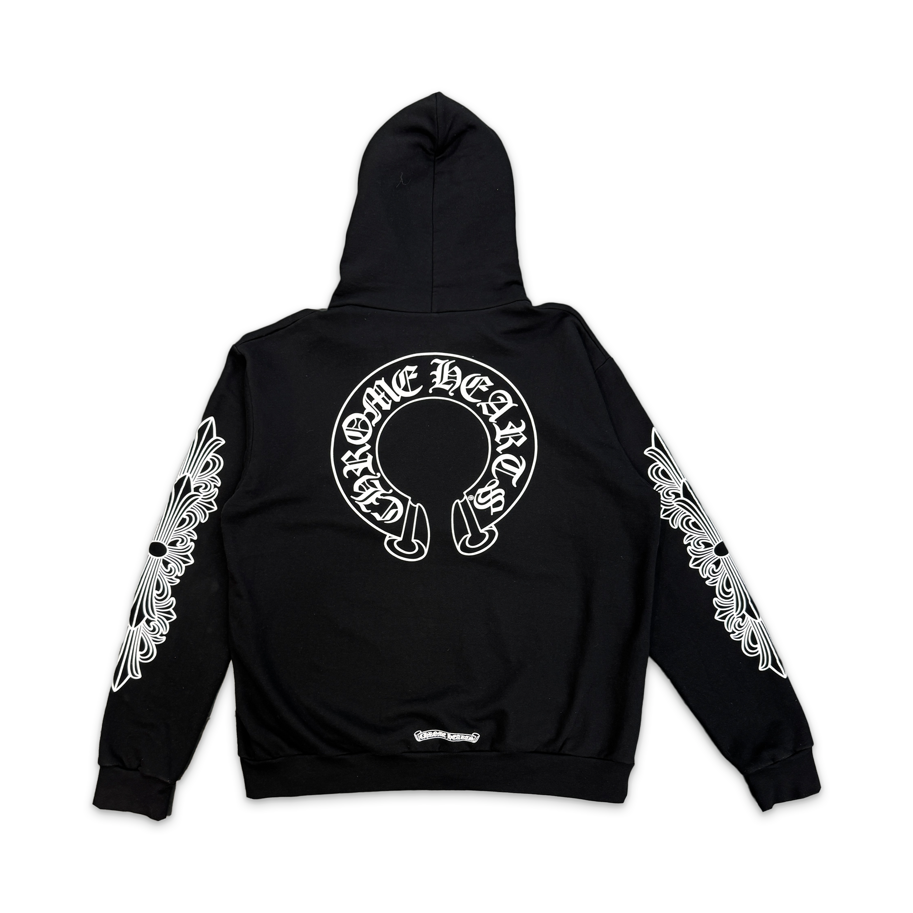 Horseshoe Floral Zip-Up Hoodie "Black"