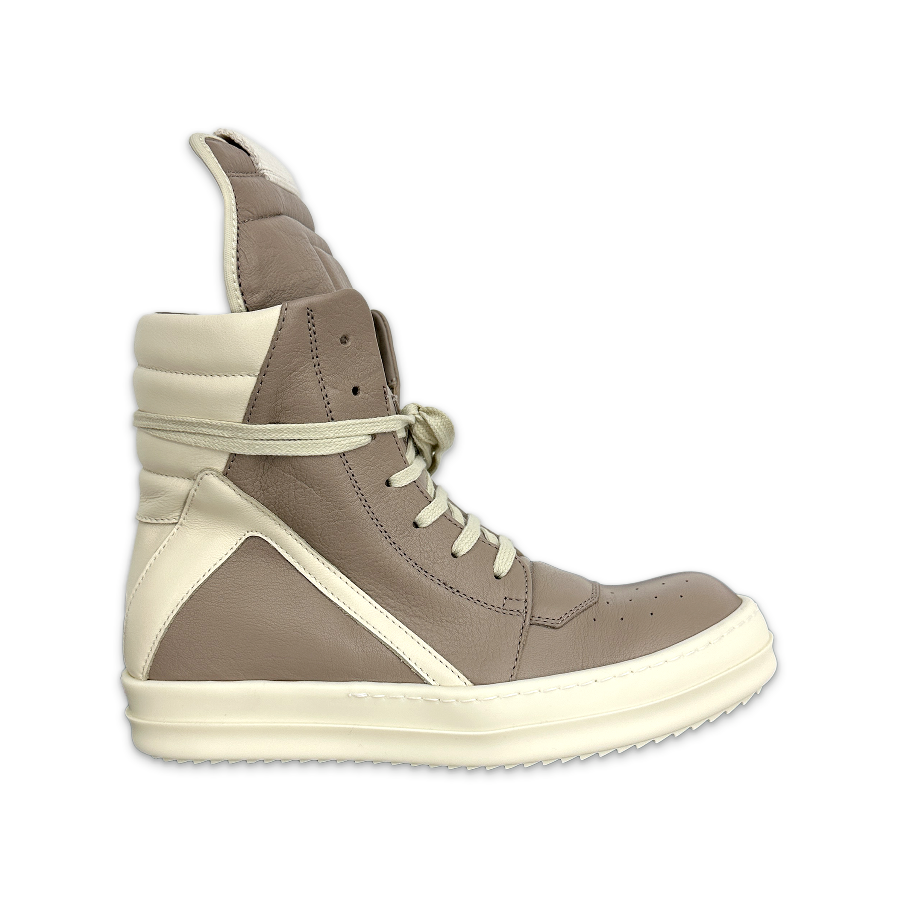 Rick Owens, Hollywood Geobasket Leather High "Flesh Milk" (W)