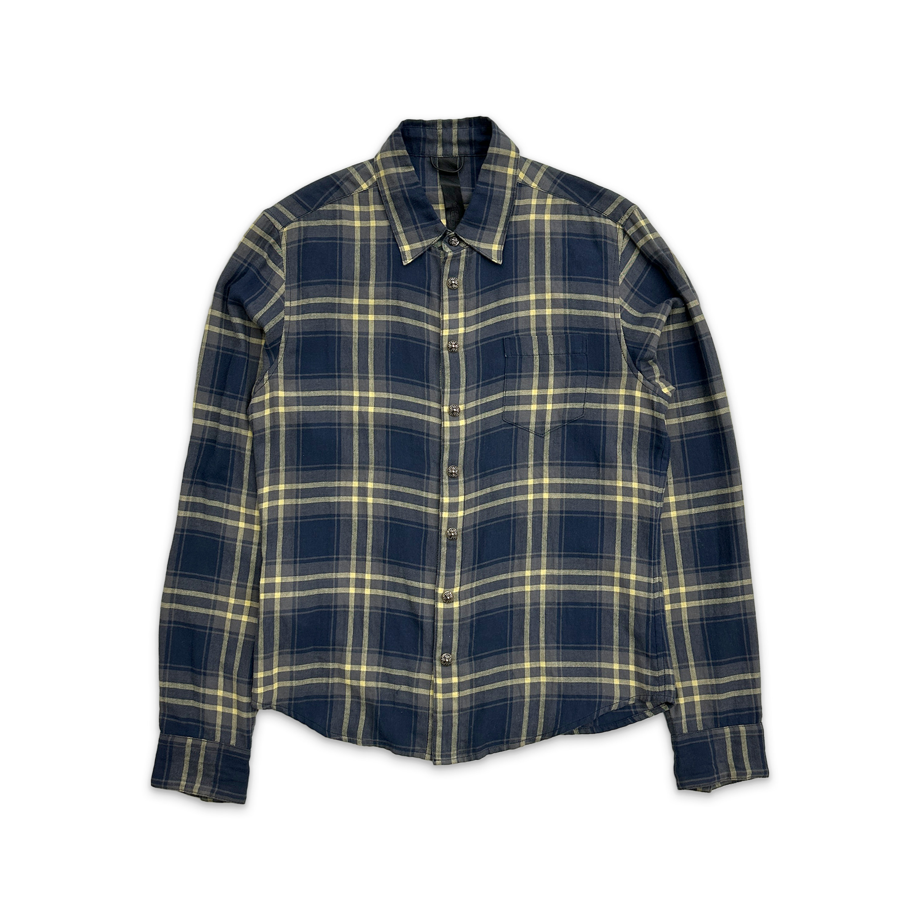 Chrome Hearts, Flannel Shirt "Blue/Yellow"
