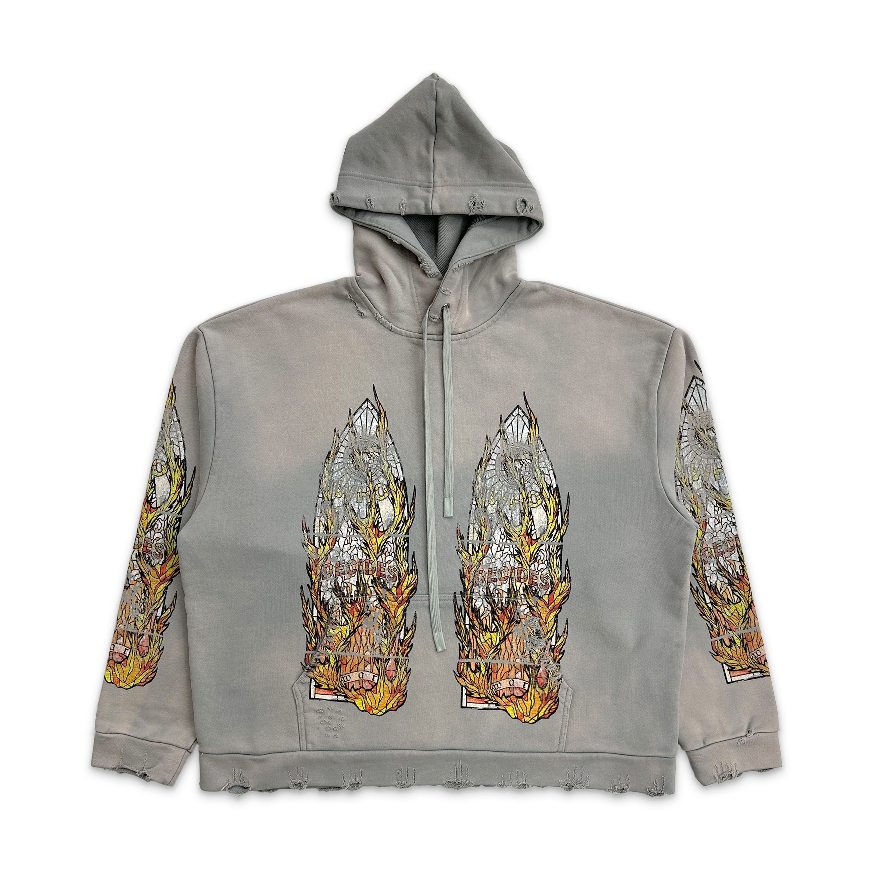 Faded Flame Glass Hooded Pullover "Vintage Grey"