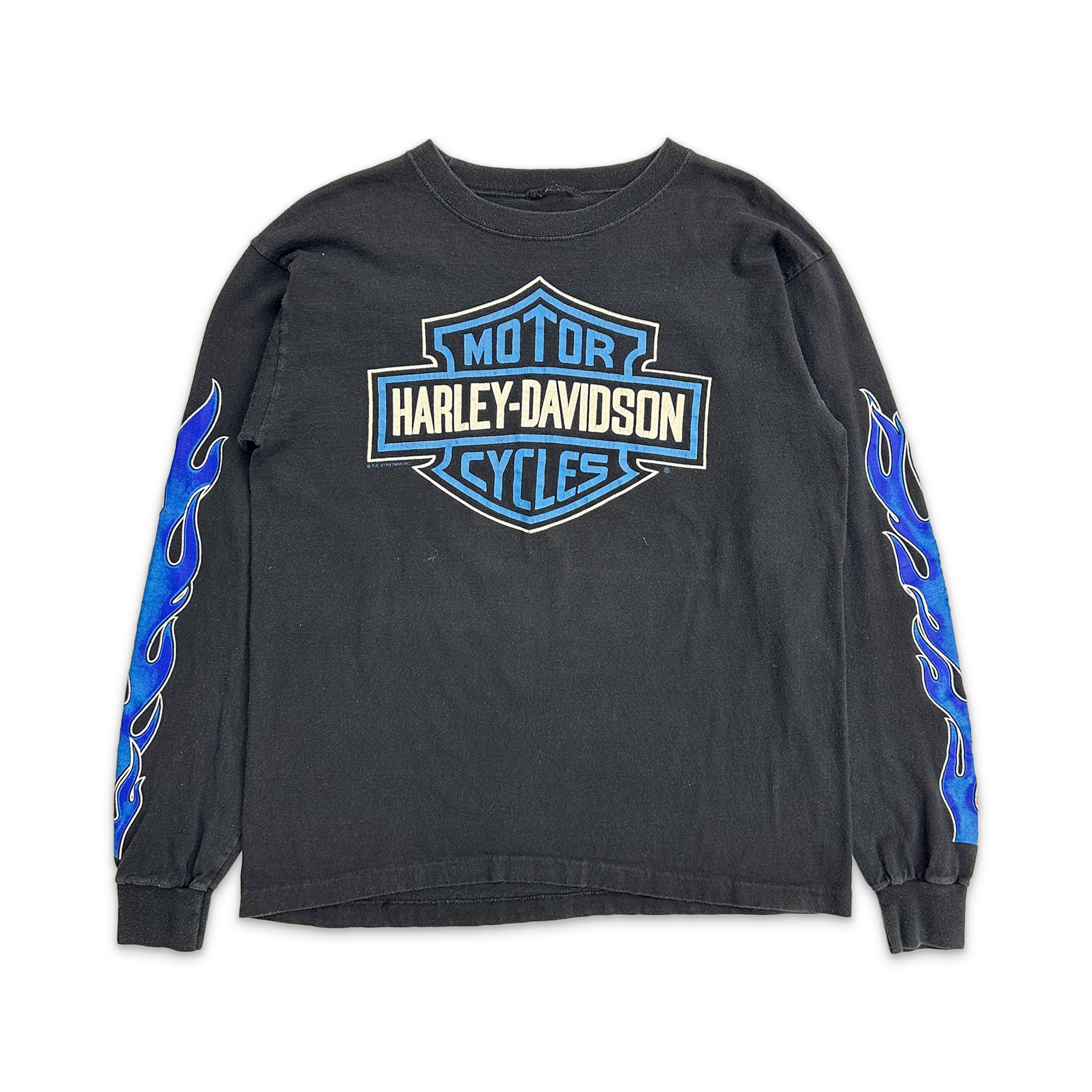 Vintage, Harley Davidson Texas Blue Flame L/S Tee "Black"